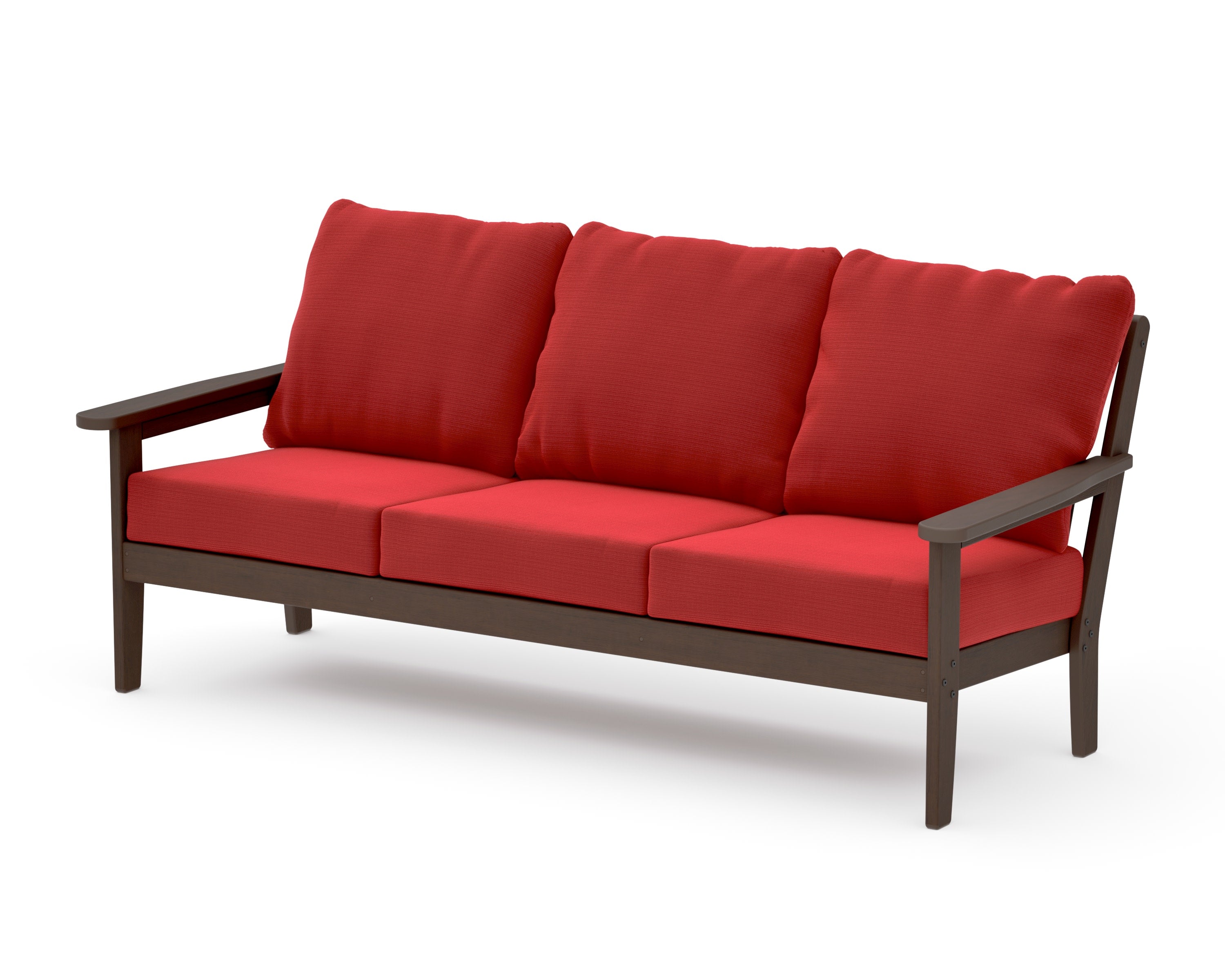 Cottage Deep Seating Sofa in Kona / Crimson Linen