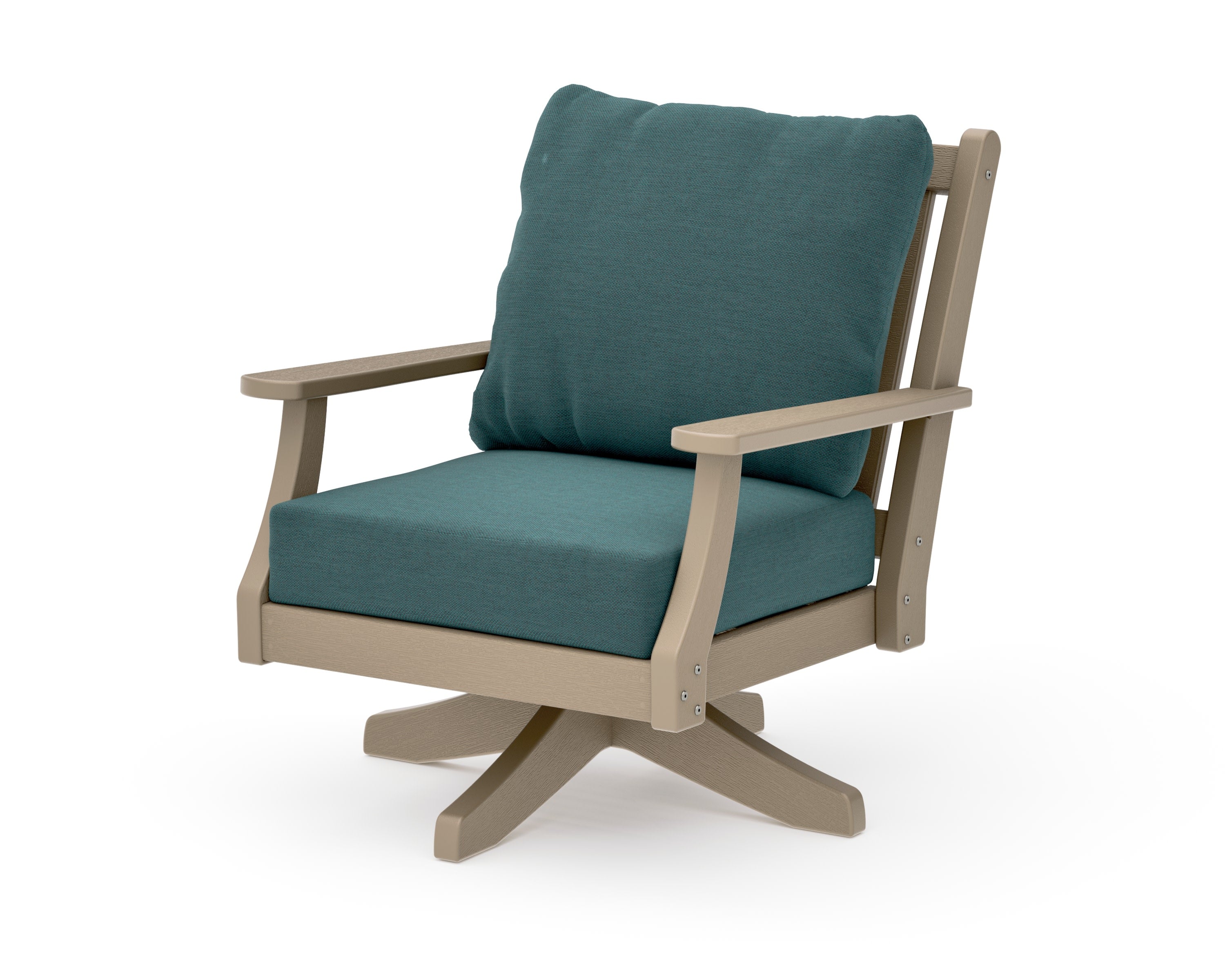 Wovendale Deep Seating Swivel Chair in Vintage Sahara / Ocean Teal