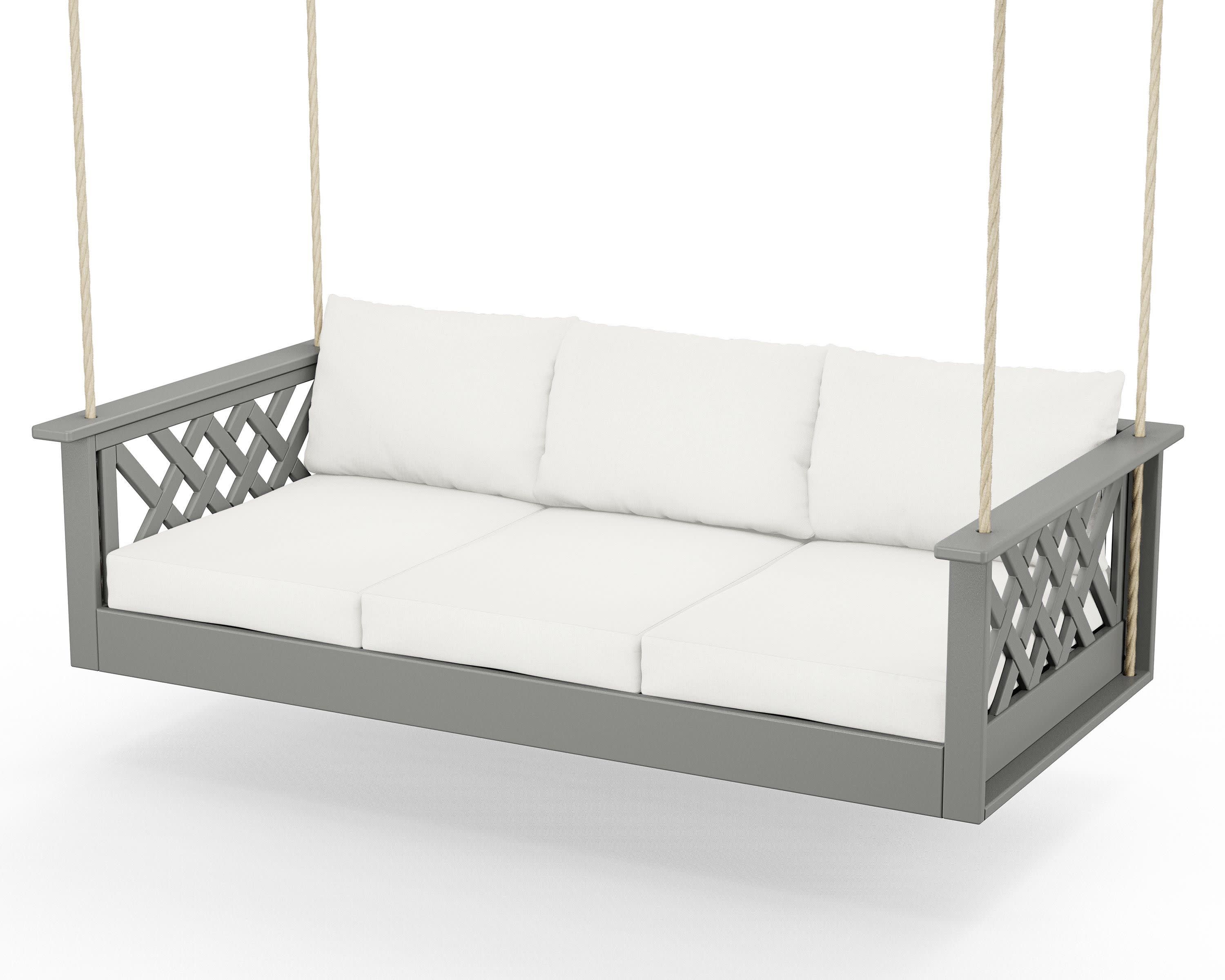 Wovendale Daybed Swing in Slate Grey / Natural Linen