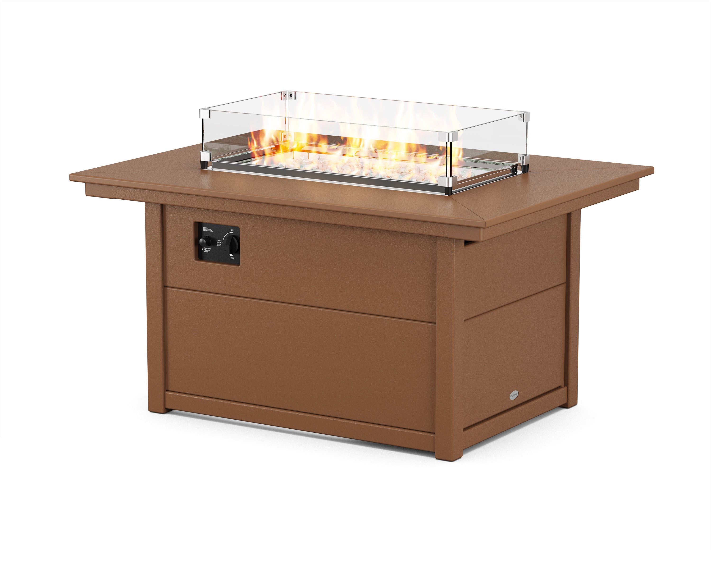 Rectangle 34" X 46" Fire Pit Table in Teak
