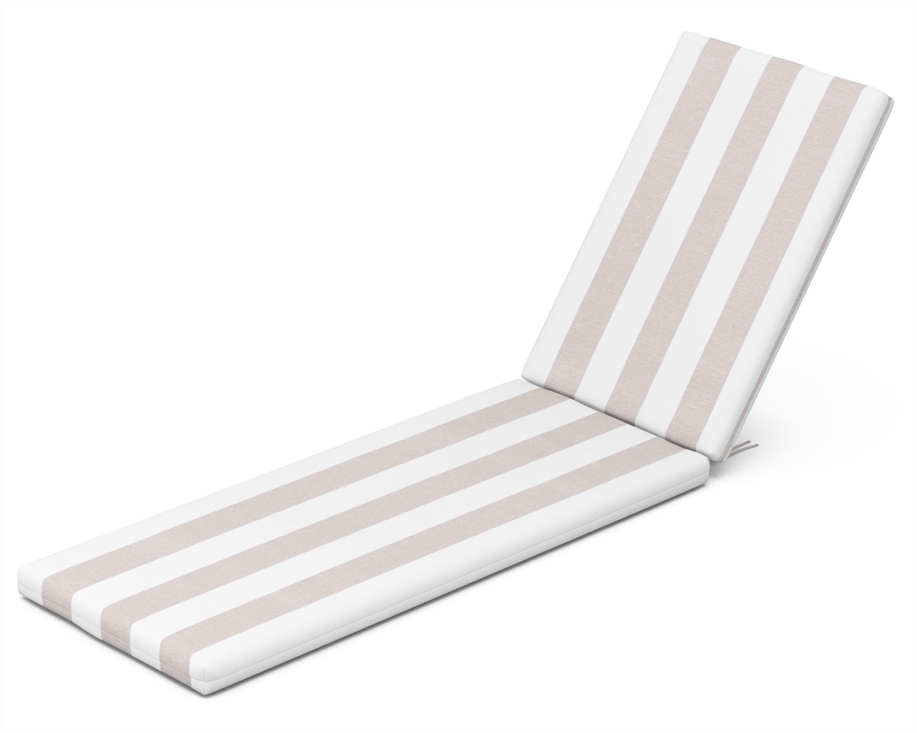 Chaise Cushion in Cabana Stripe Dune Burlap