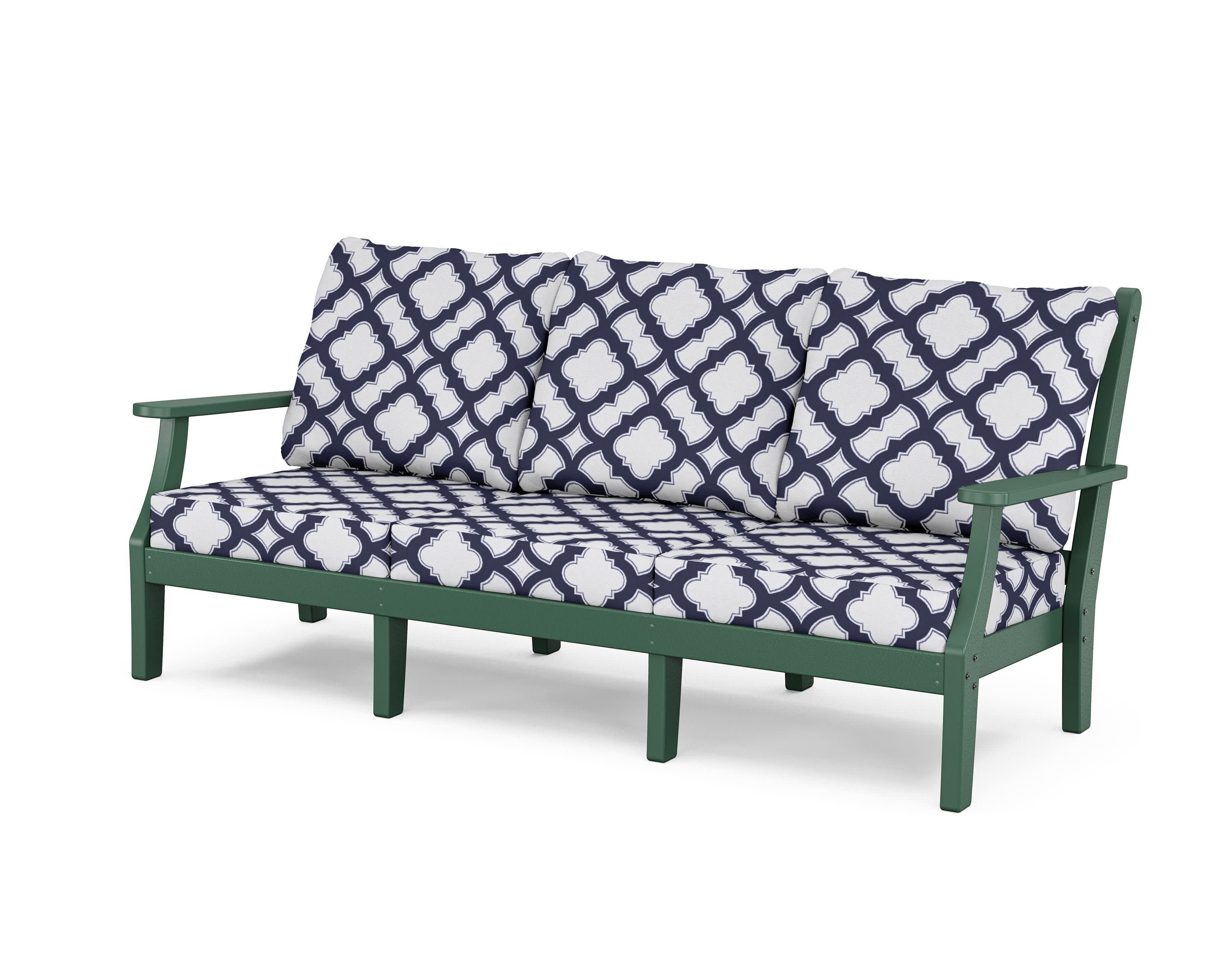 Wovendale Deep Seating Sofa in Green / Trellis Navy