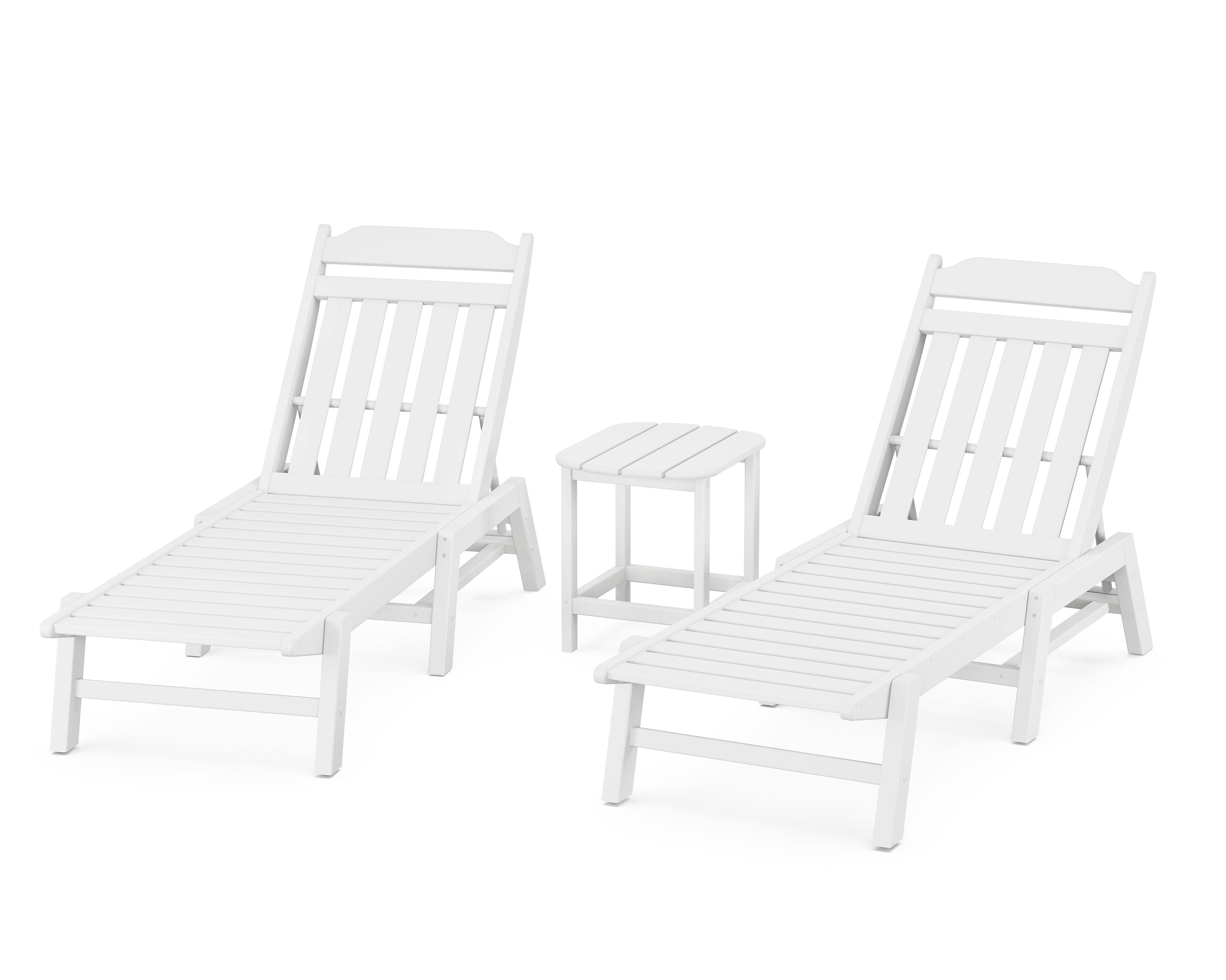 Cottage 3-Piece Chaise Set in White