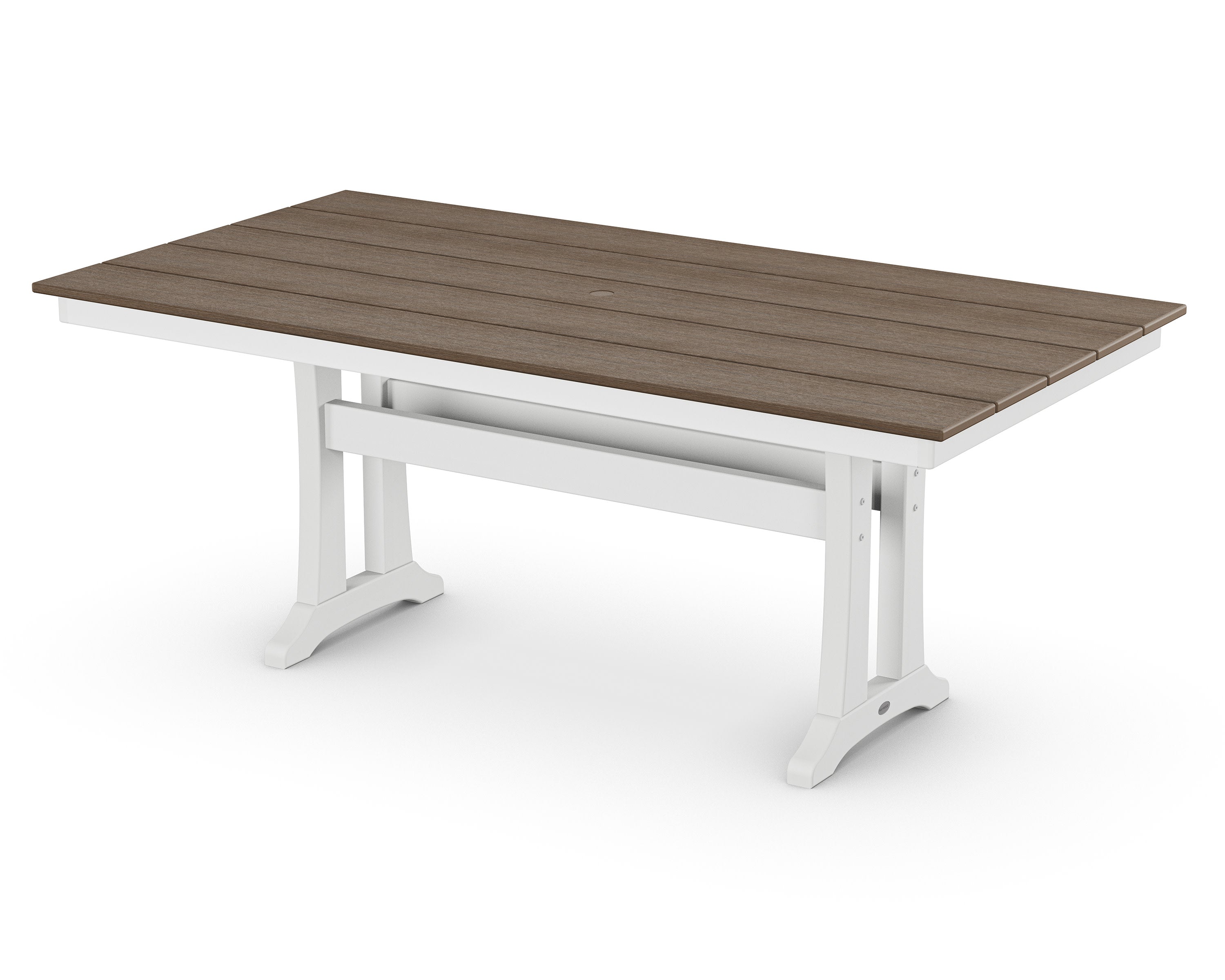 Farmhouse Trestle 37" x 72" Dining Table in White / Kona