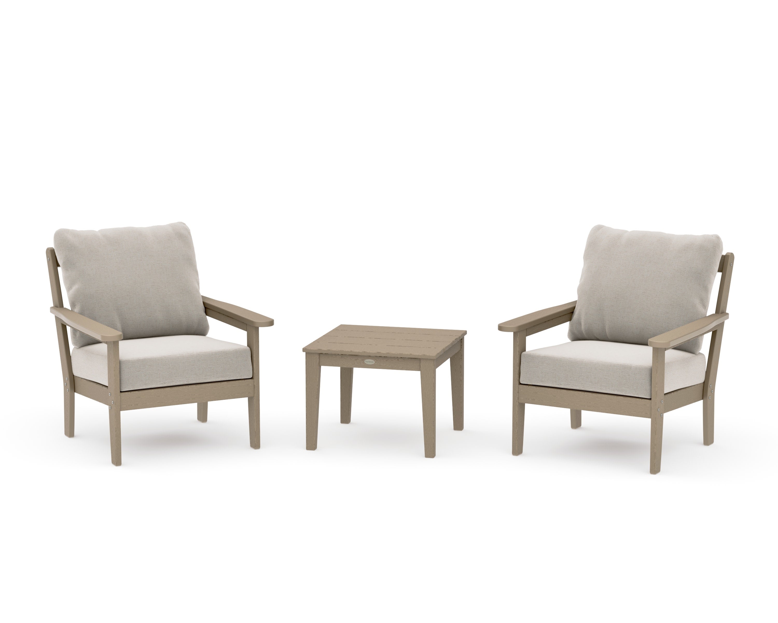 Cottage 3-Piece Deep Seating Set in Vintage Sahara / Dune Burlap
