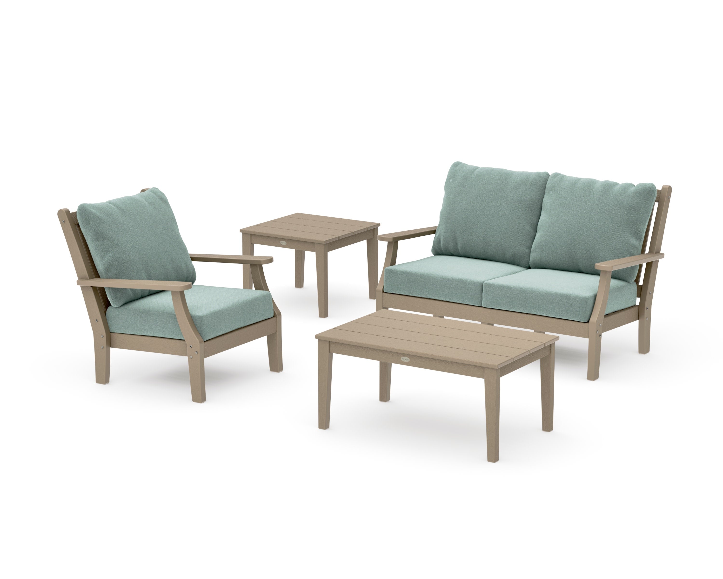Wovendale 4-Piece Deep Seating Set in Vintage Sahara / Glacier Spa