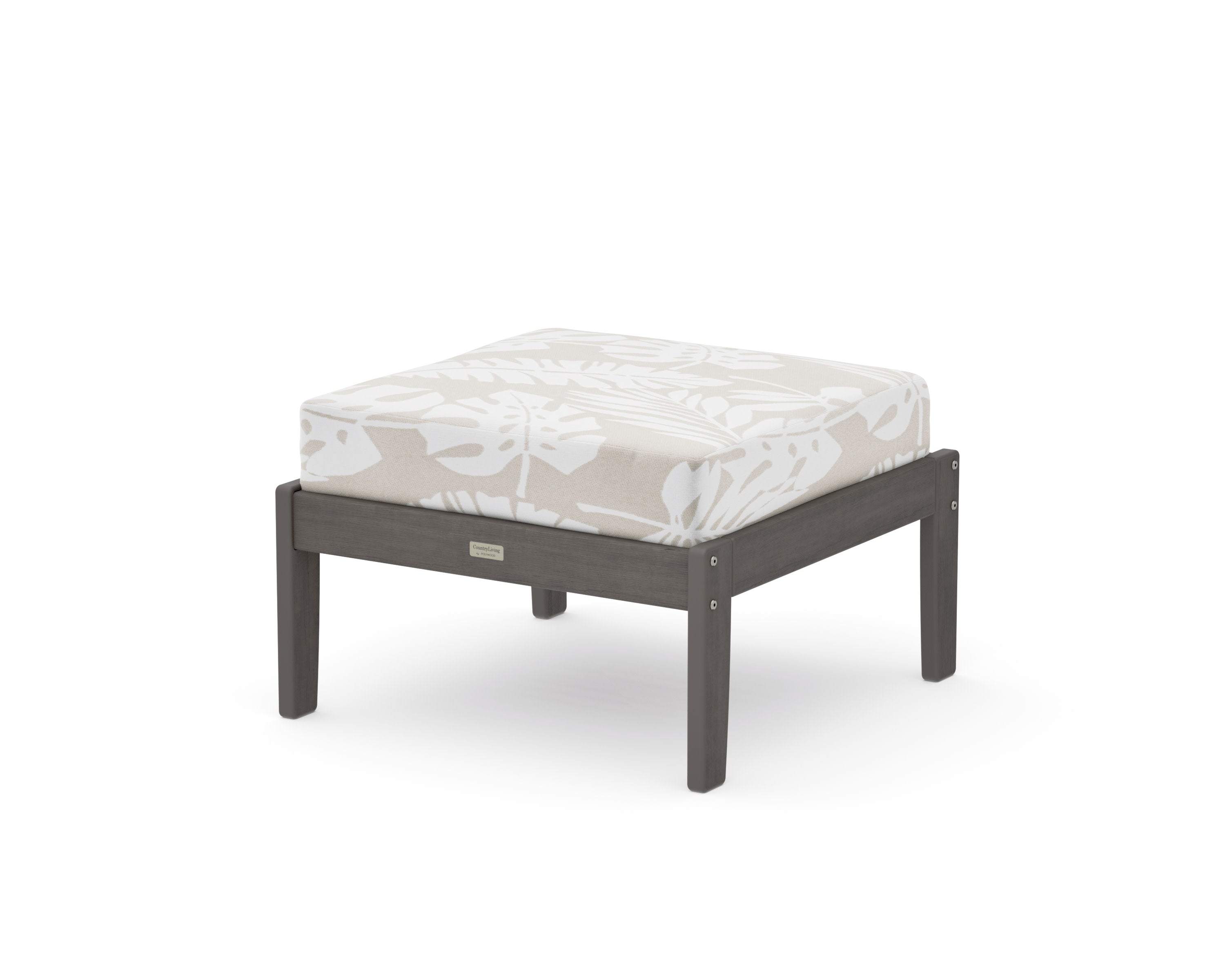Cottage Deep Seating Ottoman in Driftwood / Leaf Dune Burlap