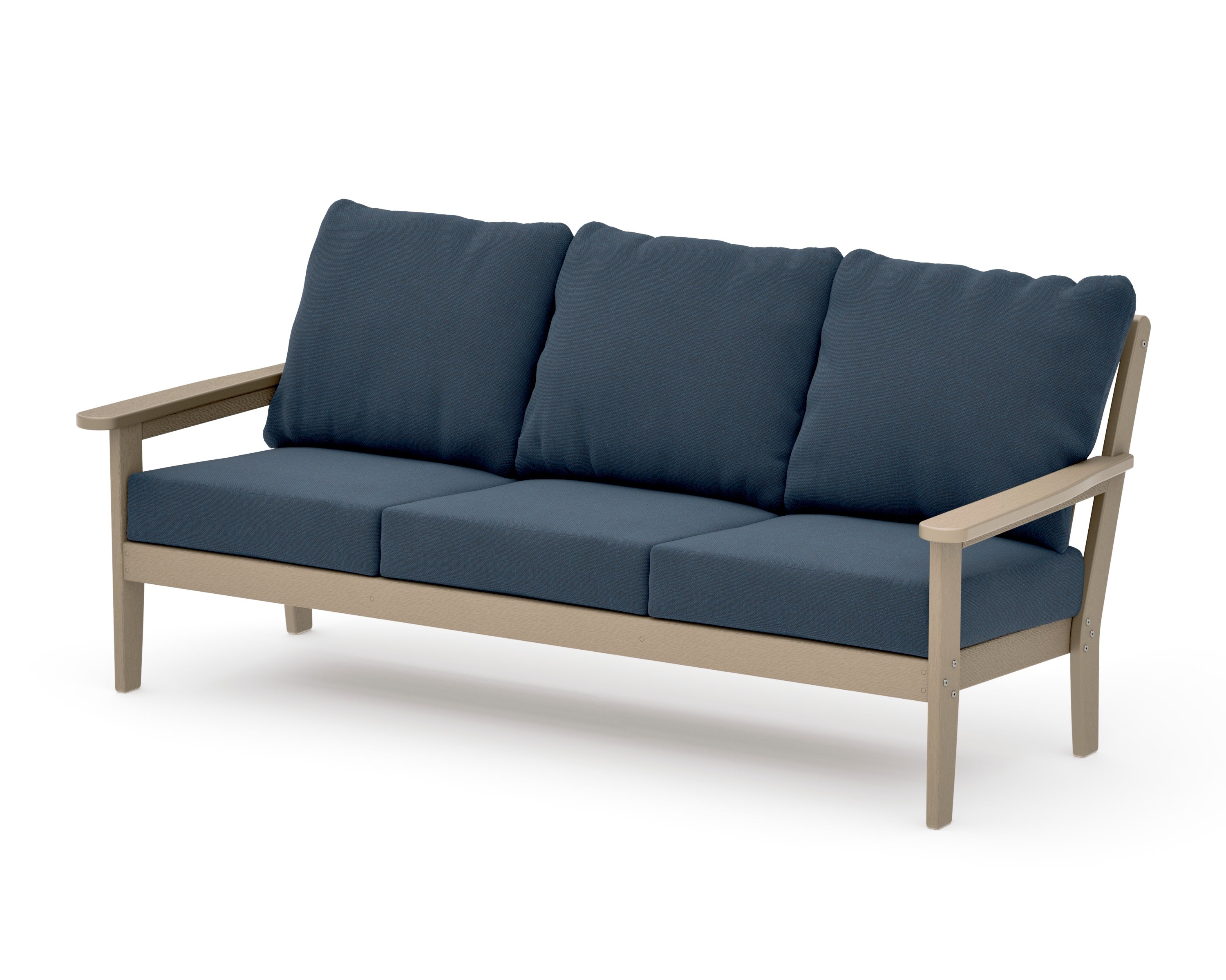 Cottage Deep Seating Sofa in Vintage Sahara / Marine Indigo