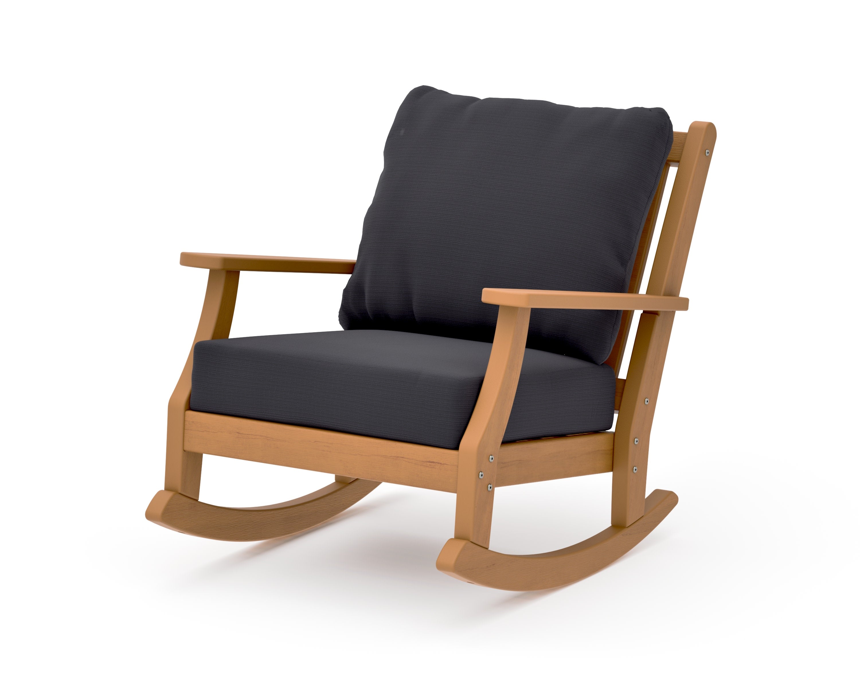 Wovendale Deep Seating Rocking Chair in Natural / Midnight Linen