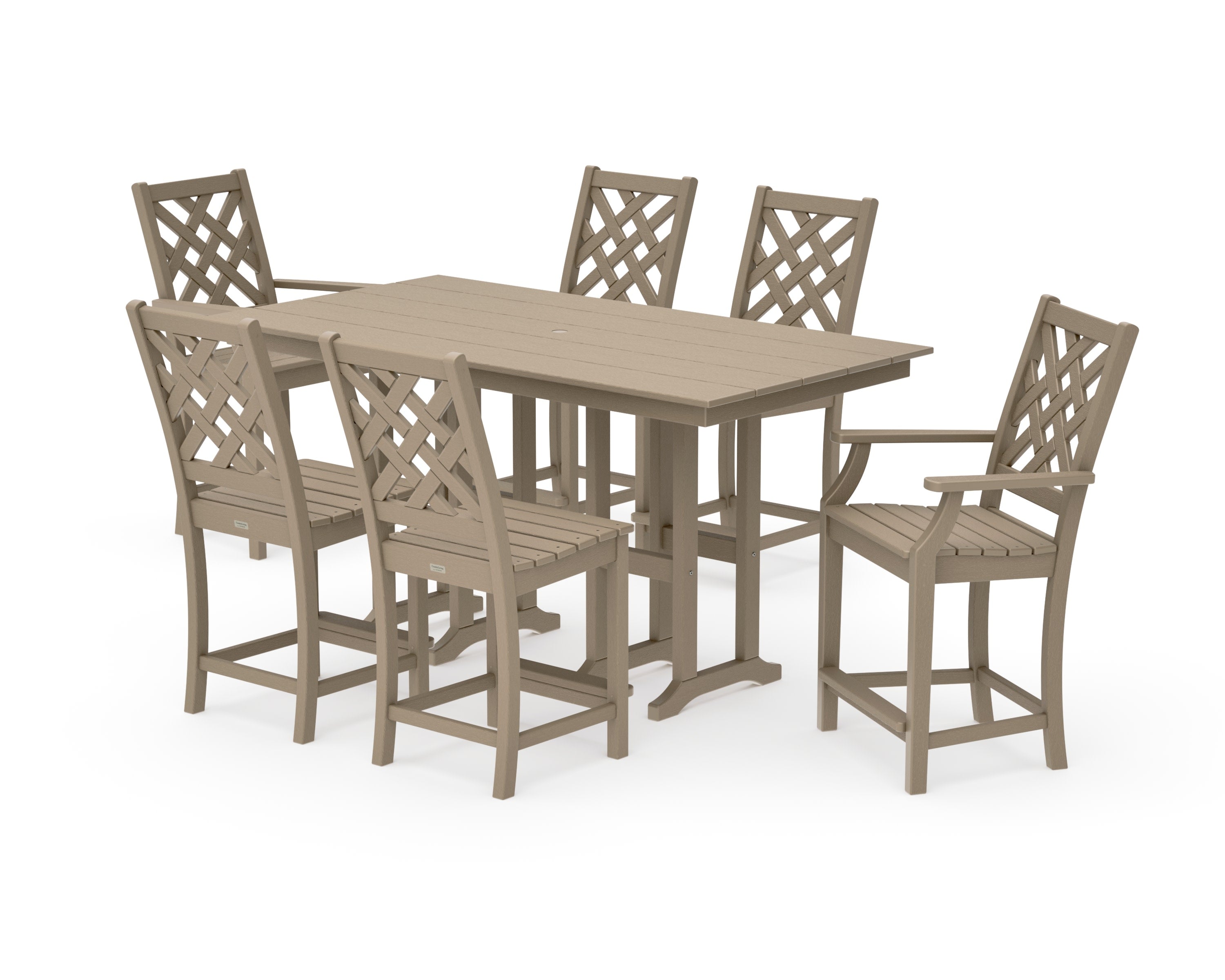 Wovendale 7-Piece Farmhouse Counter Set in Vintage Sahara