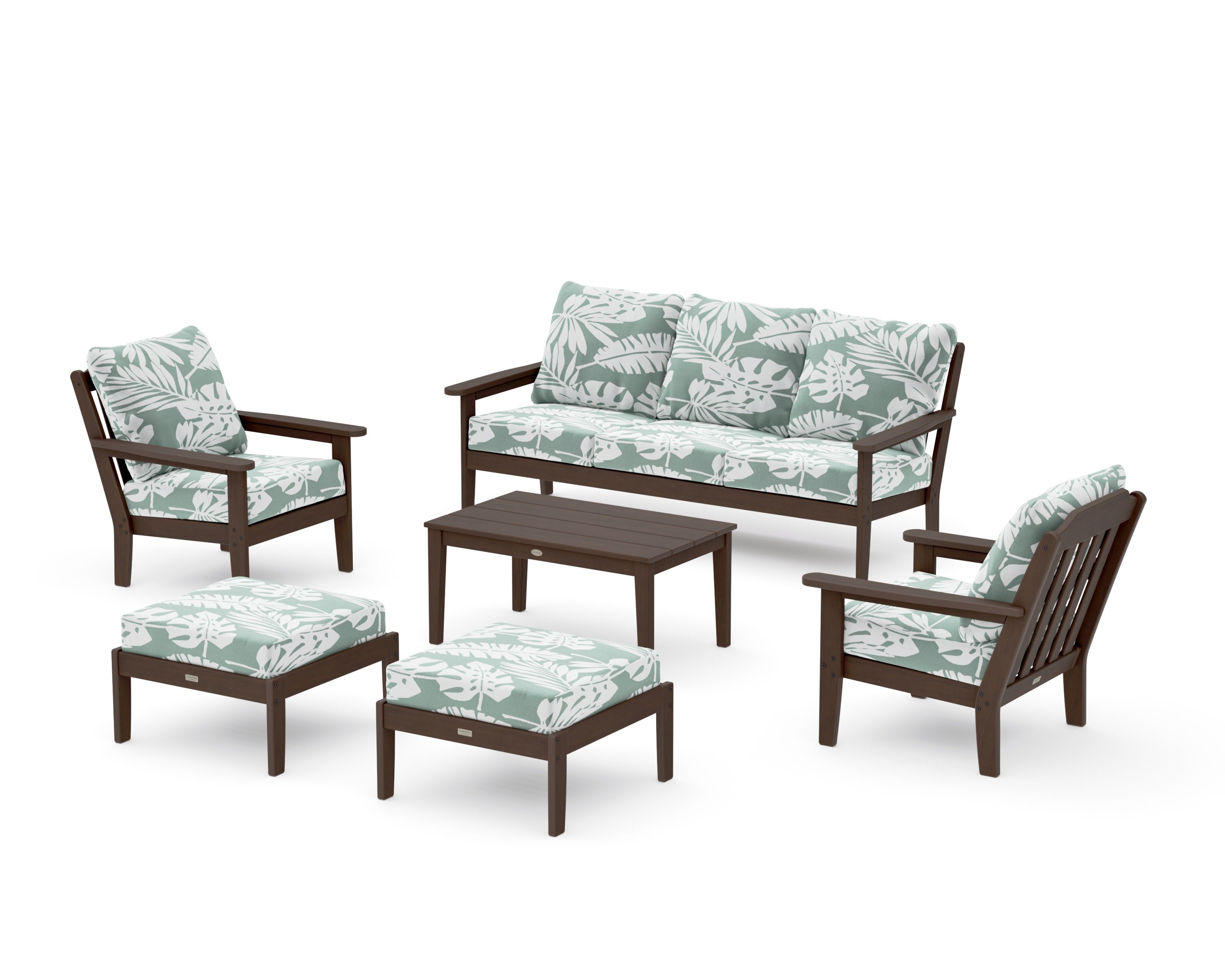 Cottage 6-Piece Lounge Sofa Set in Kona / Leaf Glacier Spa