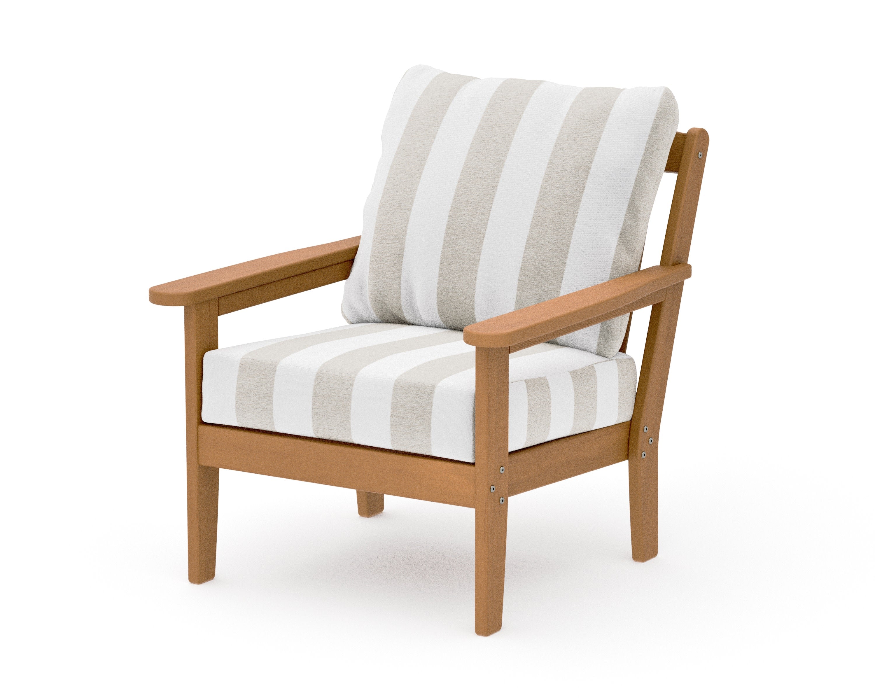 Cottage Deep Seating Chair in Natural / Cabana Stripe Dune Burlap