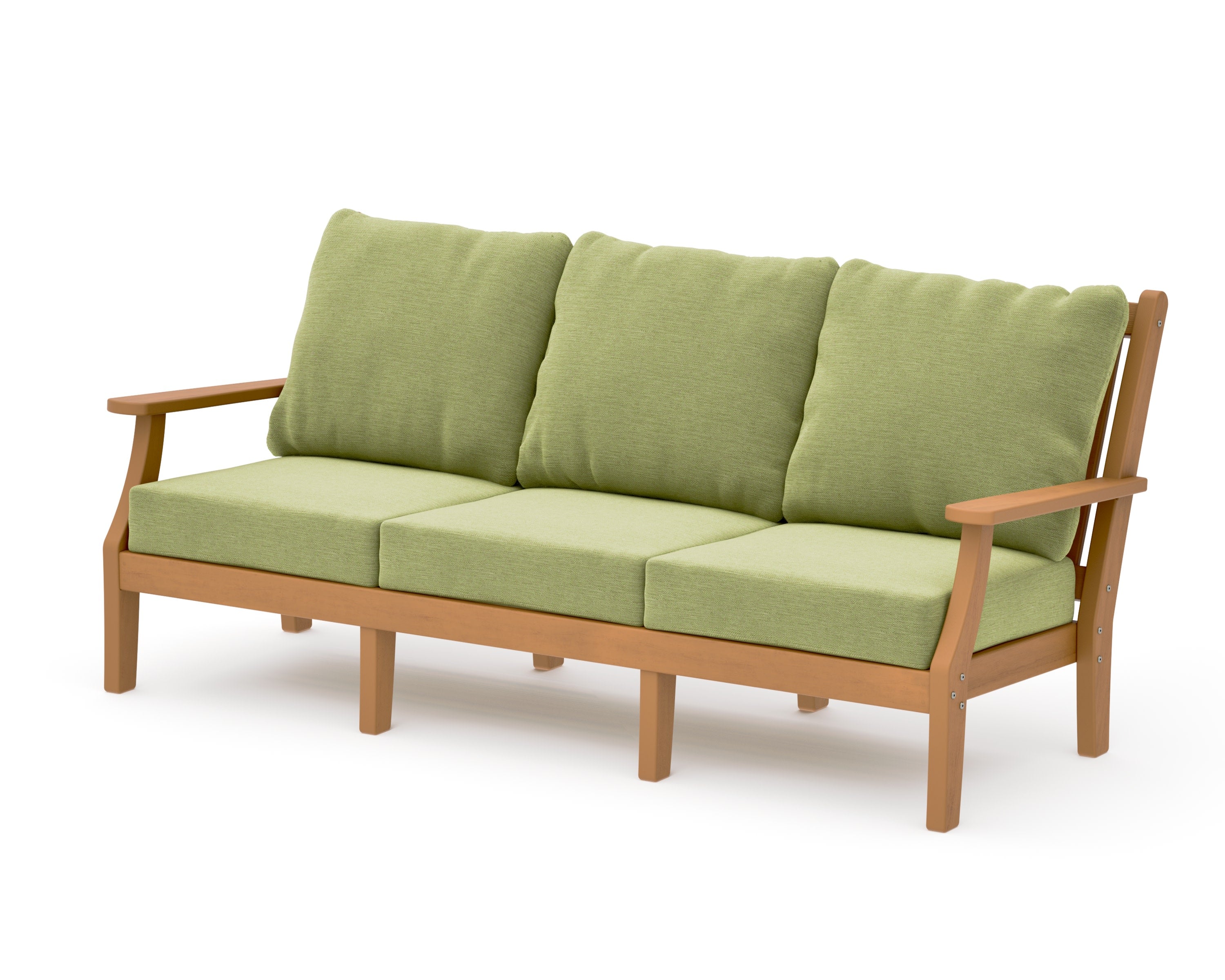 Wovendale Deep Seating Sofa in Natural / Chartreuse Boucle