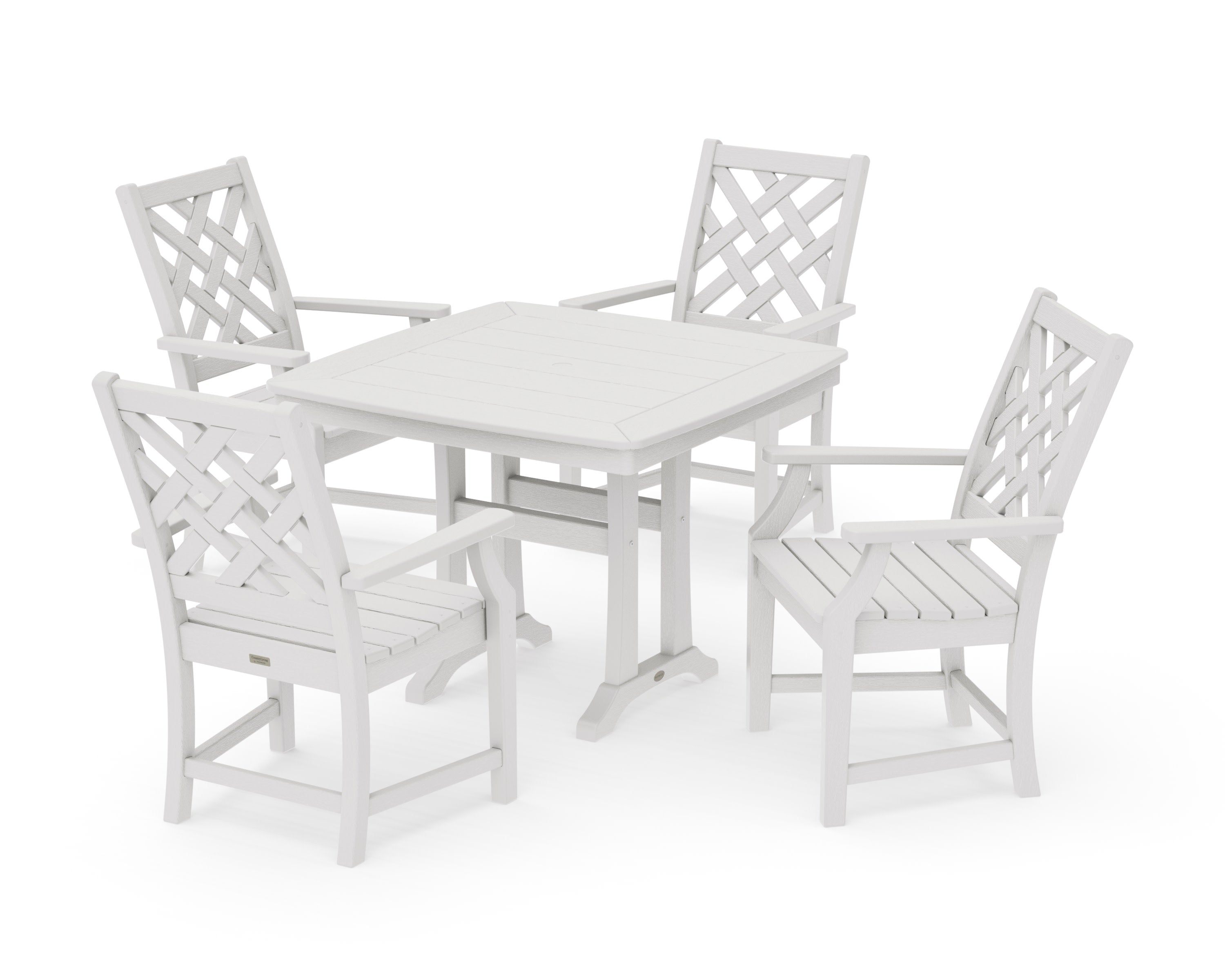 Wovendale 5-Piece Dining Set with Trestle Legs in Vintage White