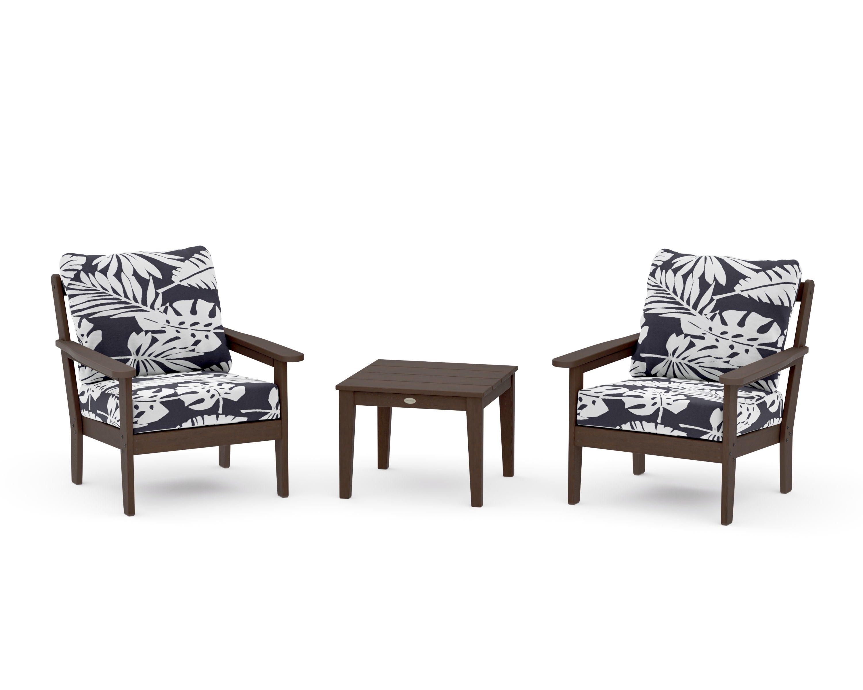 Cottage 3-Piece Deep Seating Set in Kona / Leaf Navy