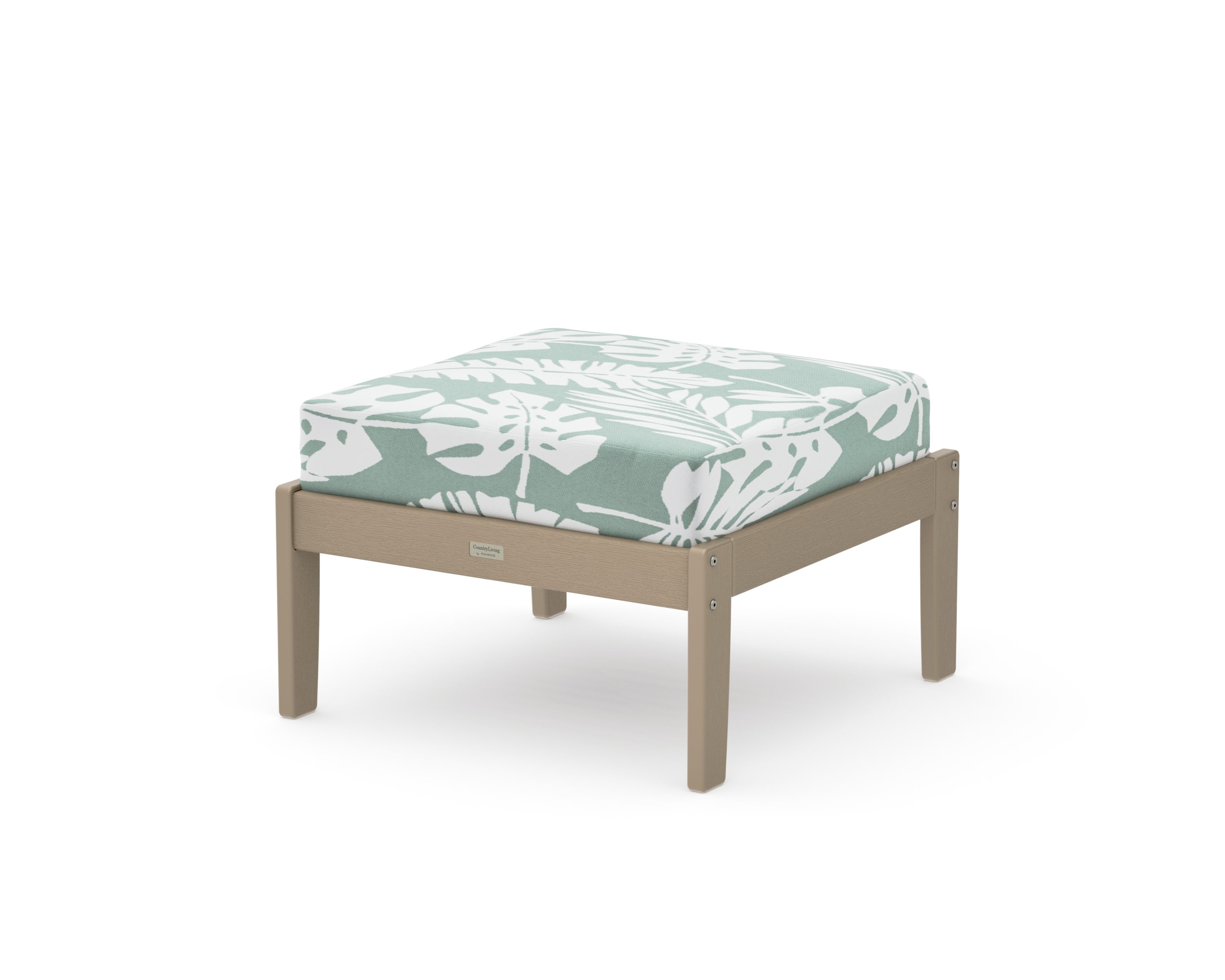 Cottage Deep Seating Ottoman in Vintage Sahara / Leaf Glacier Spa