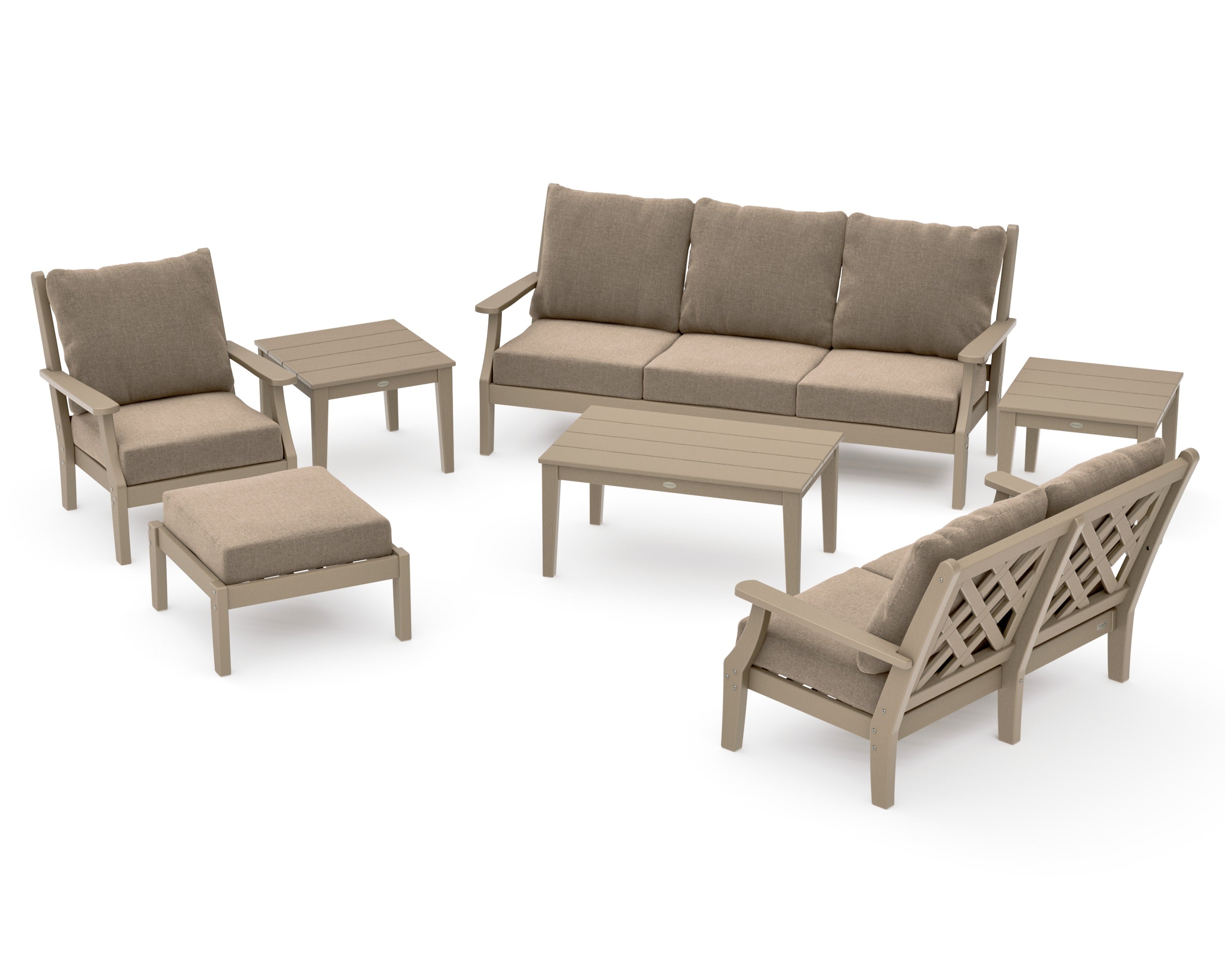 Wovendale 7-Piece Deep Seating Set in Vintage Sahara / Spiced Burlap