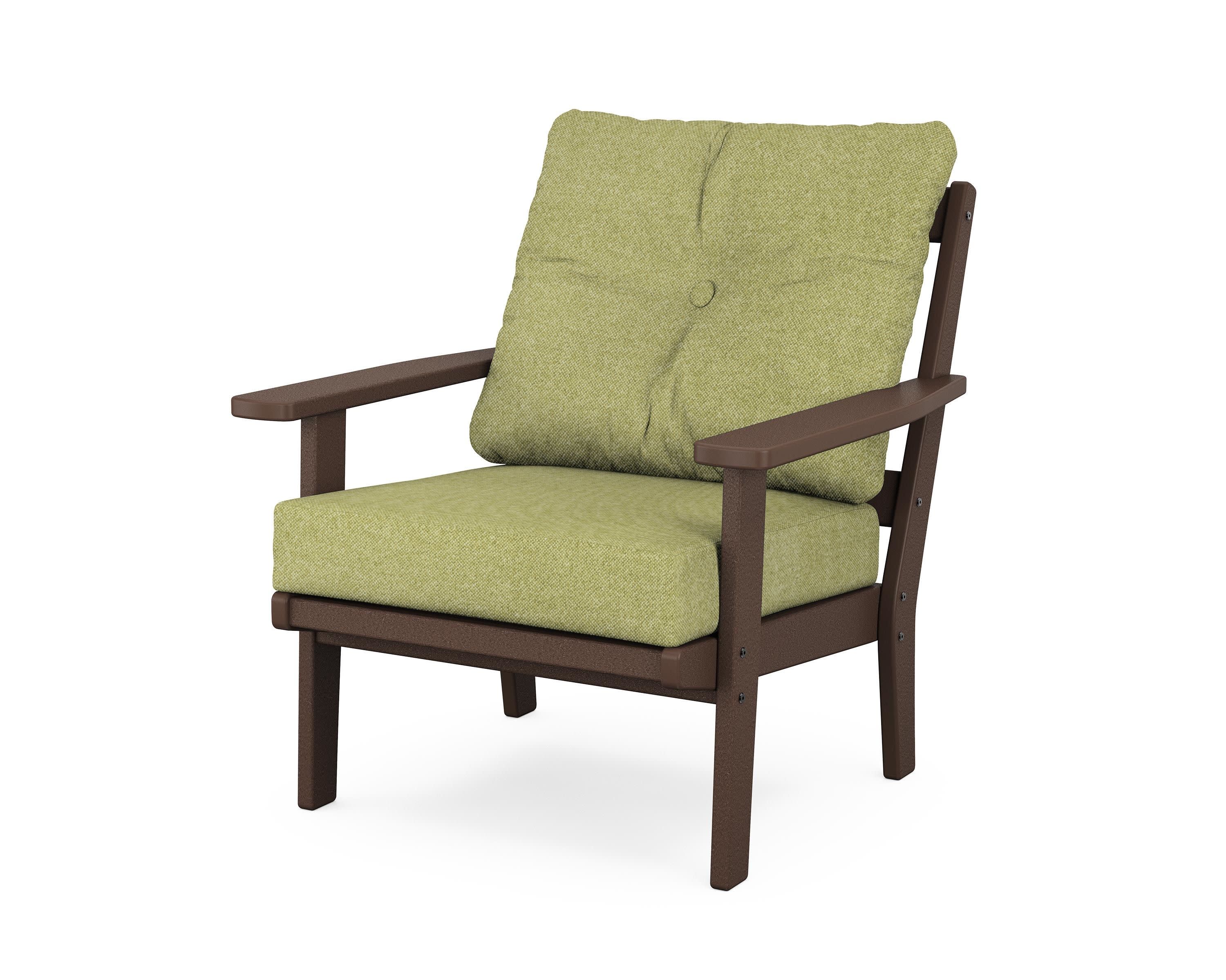 Prairie Deep Seating Chair in Mahogany / Chartreuse Boucle