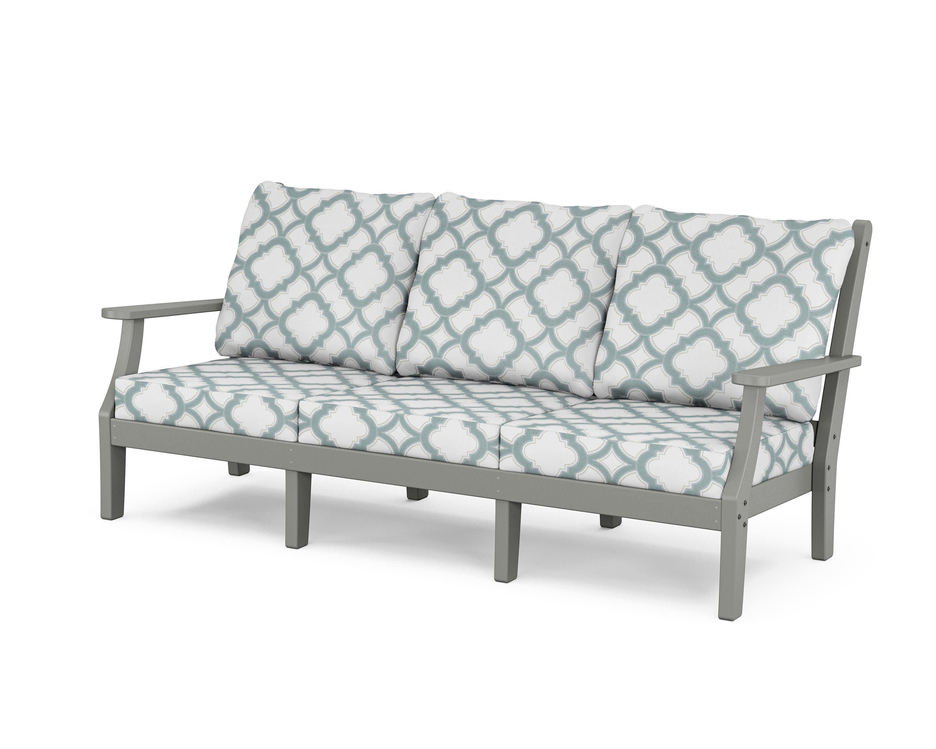 Wovendale Deep Seating Sofa in Slate Grey / Trellis Glacier Spa