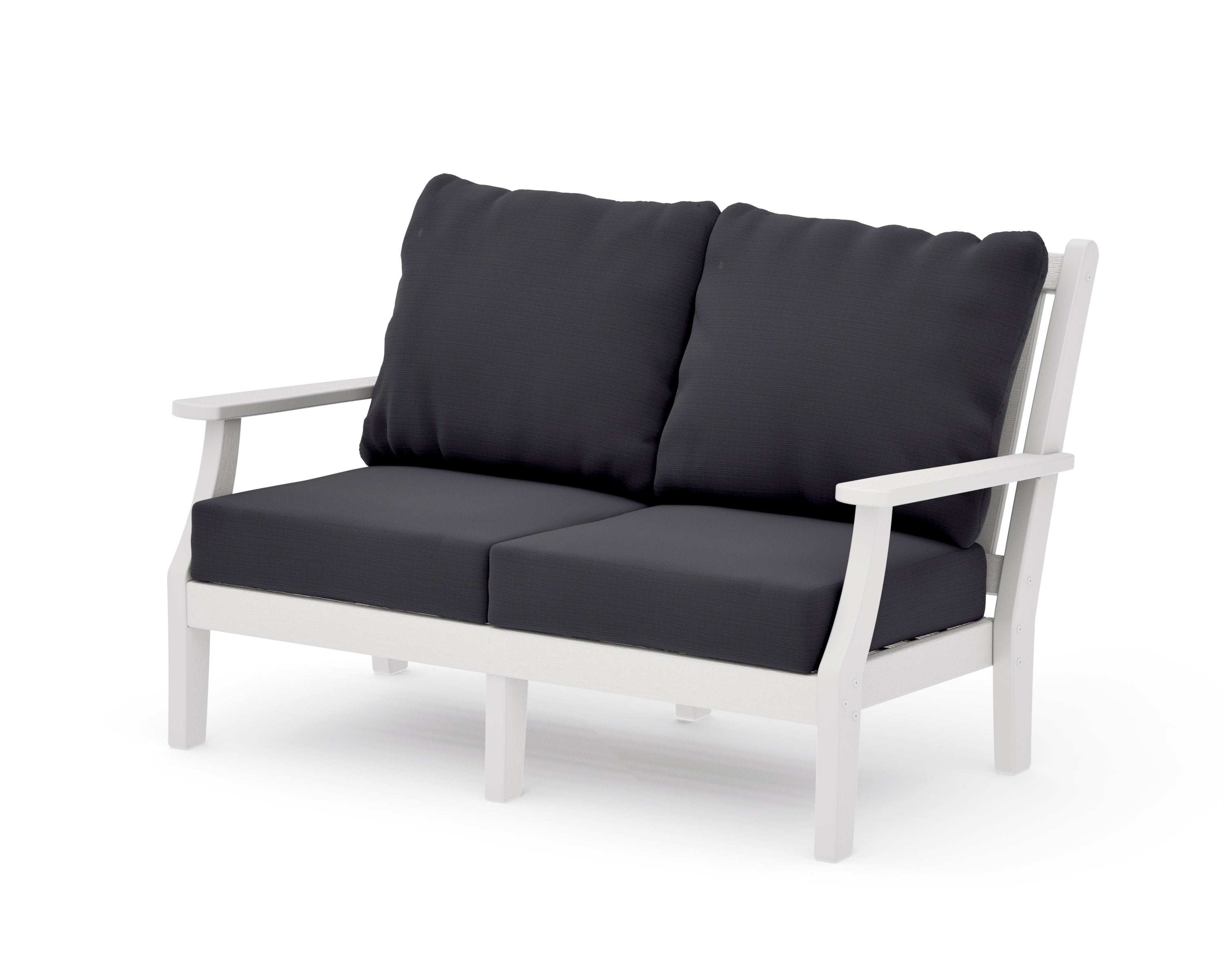 Wovendale Deep Seating Loveseat in Vintage White / Midnight Linen
