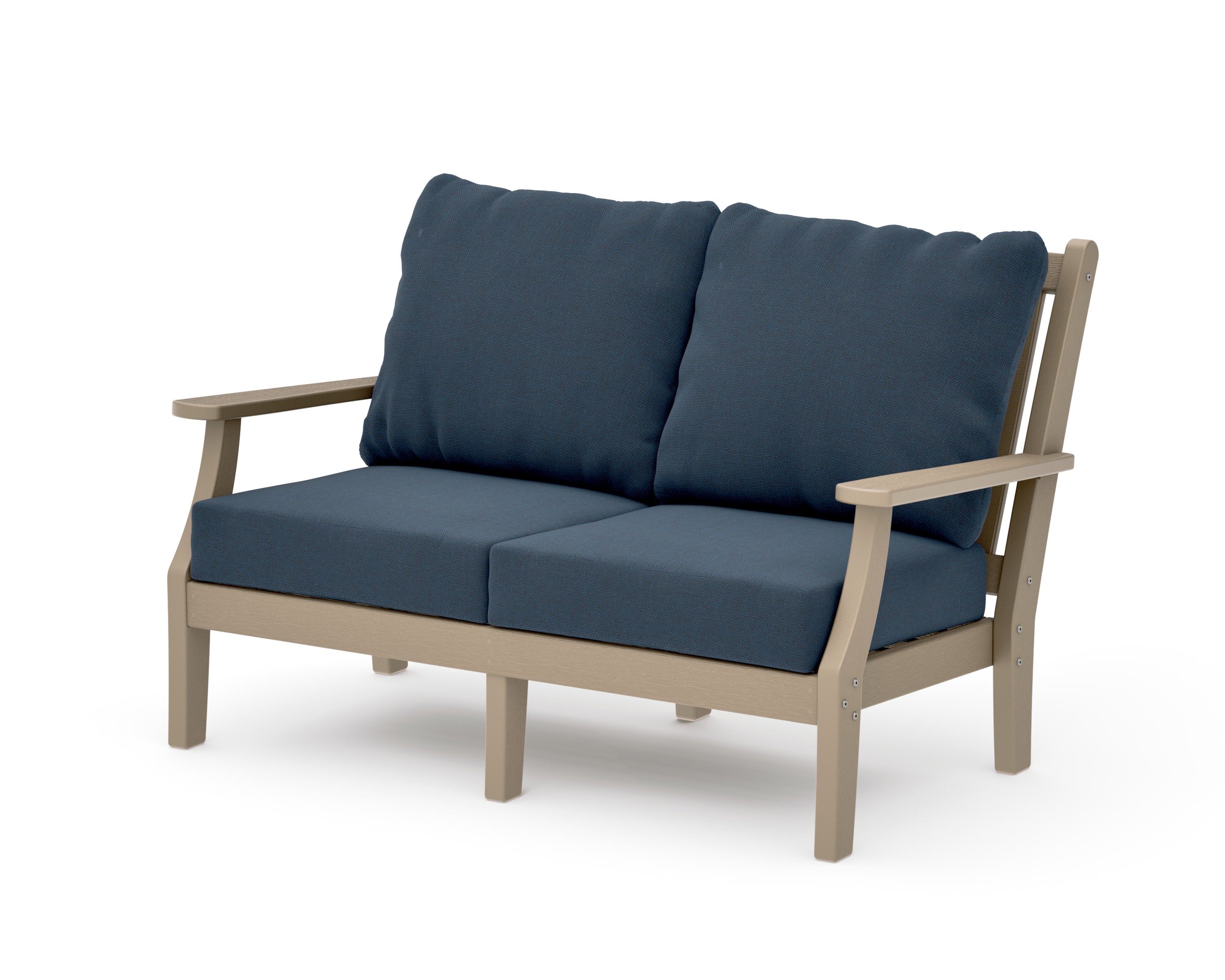 Wovendale Deep Seating Loveseat in Vintage Sahara / Marine Indigo