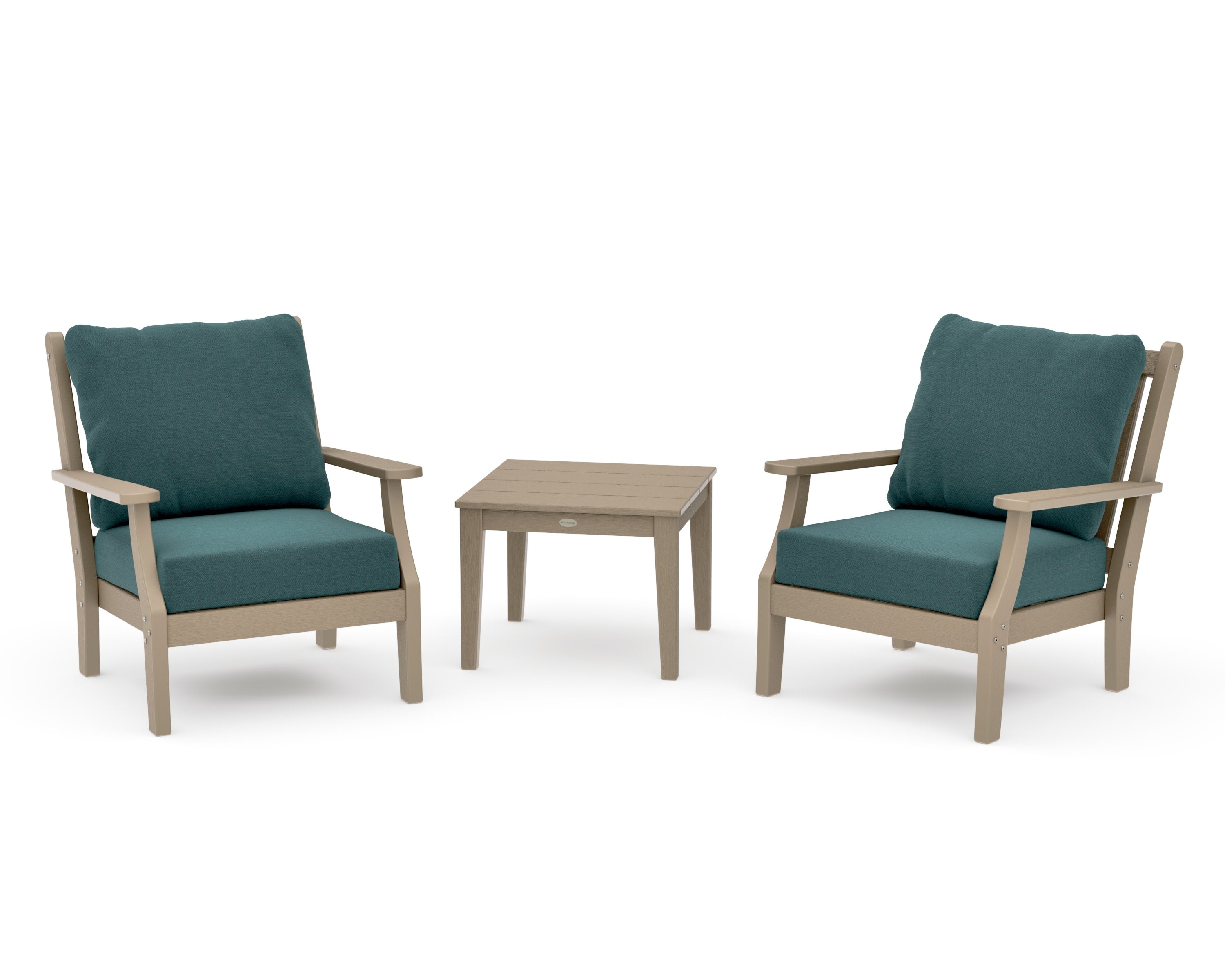 Wovendale 3-Piece Deep Seating Set in Vintage Sahara / Ocean Teal