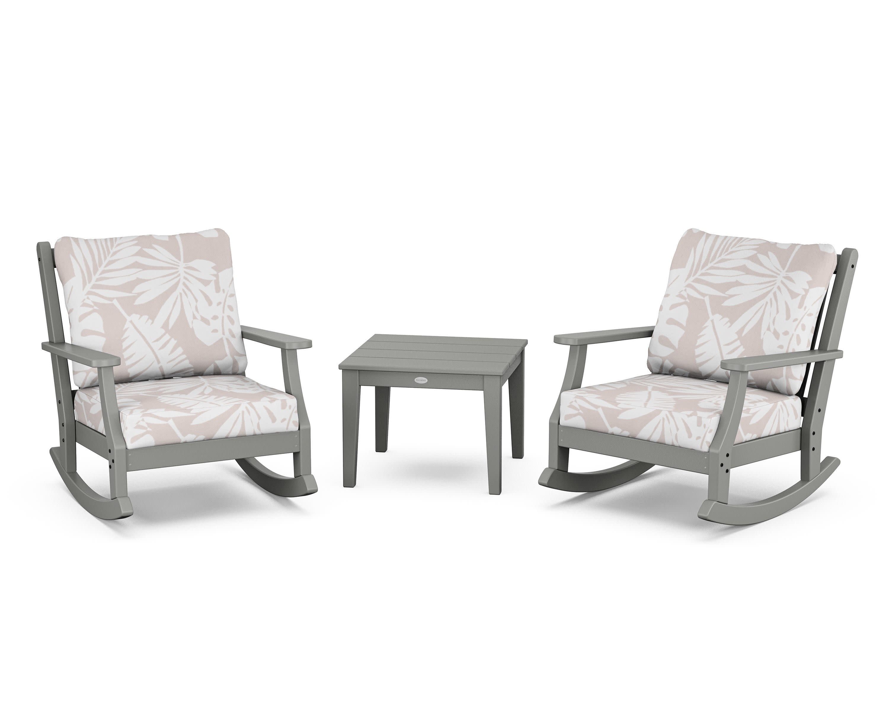 Wovendale 3-Piece Deep Seating Rocker Set in Slate Grey / Leaf Dune Burlap