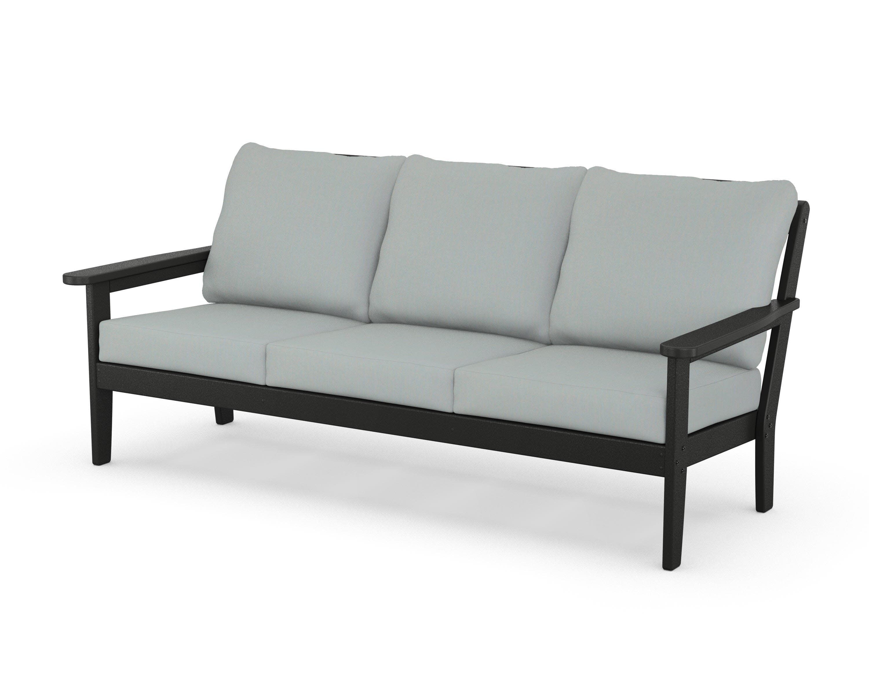 Cottage Deep Seating Sofa in Black / Spa