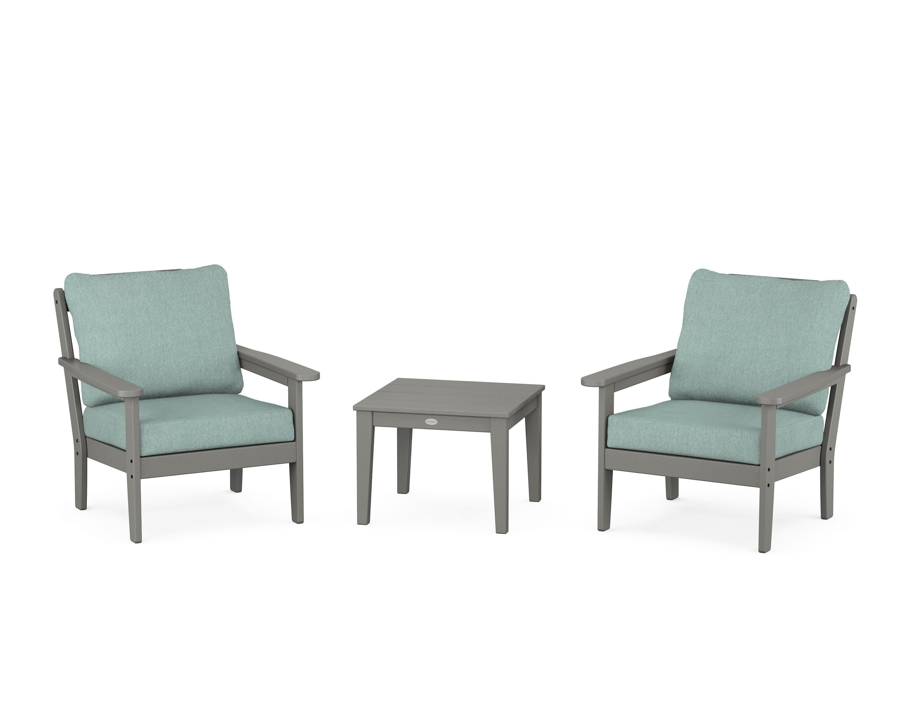 Cottage 3-Piece Deep Seating Set in Slate Grey / Glacier Spa