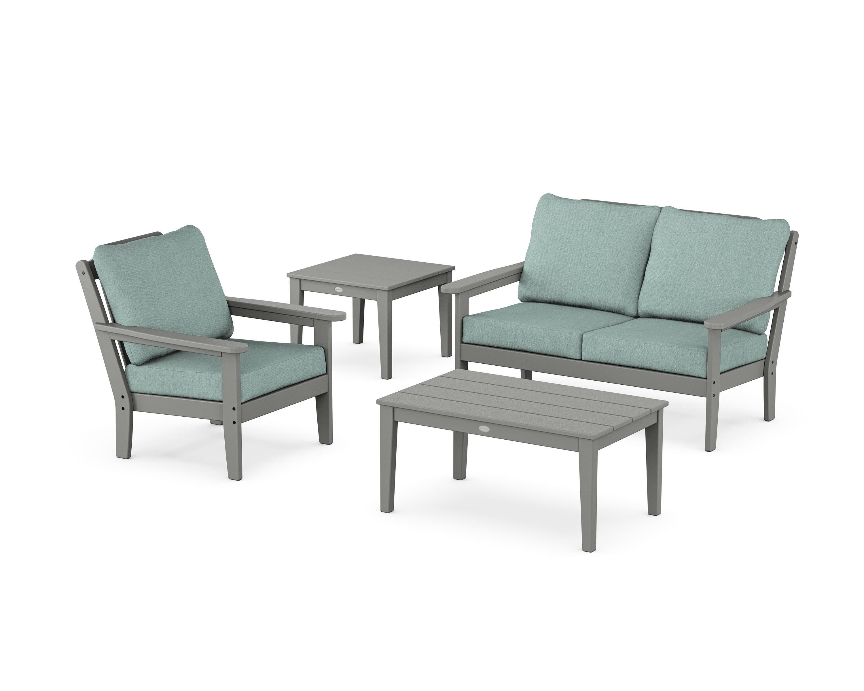 Wovendale 4-Piece Deep Seating Set in Slate Grey / Glacier Spa