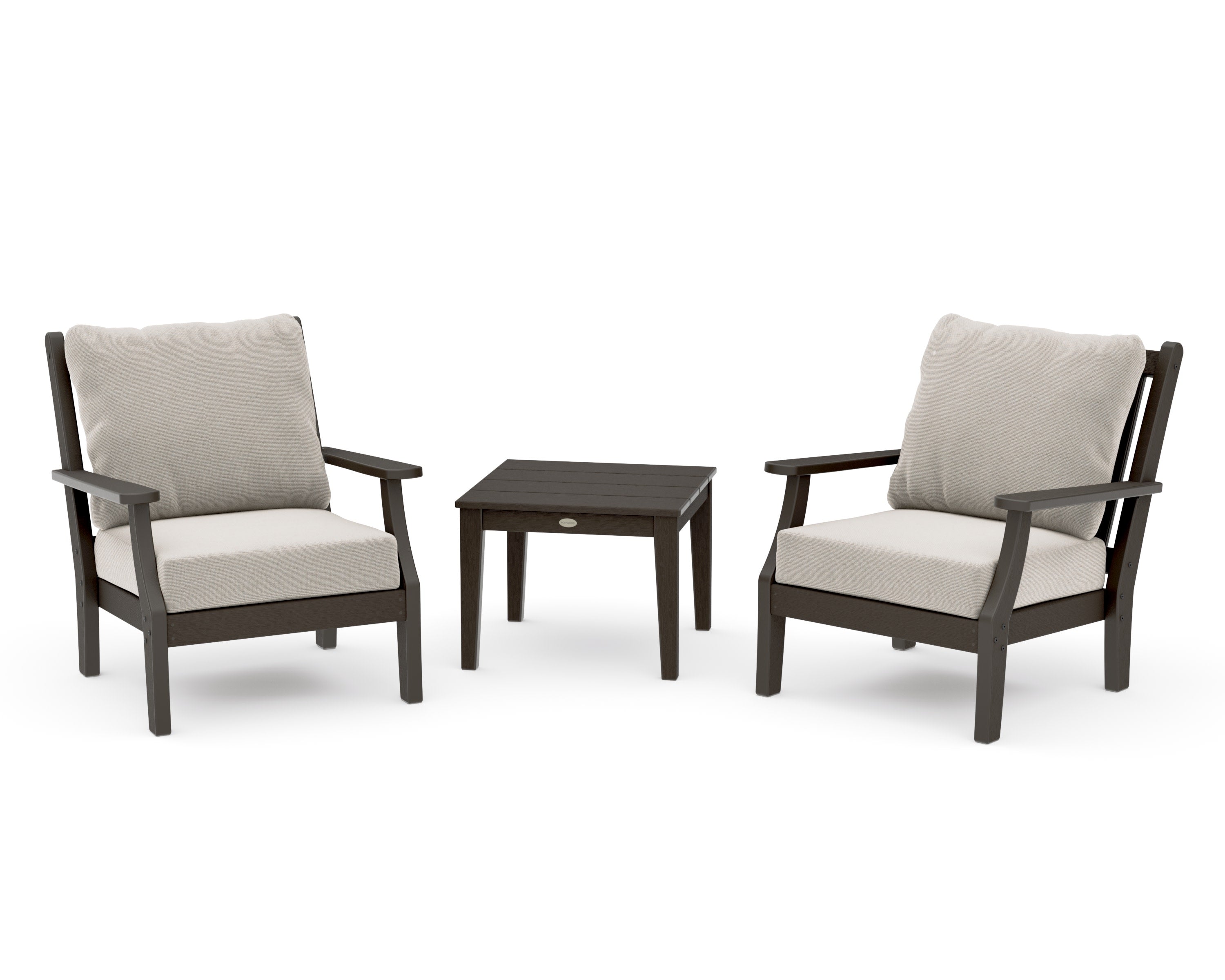 Wovendale 3-Piece Deep Seating Set in Vintage Coffee / Dune Burlap