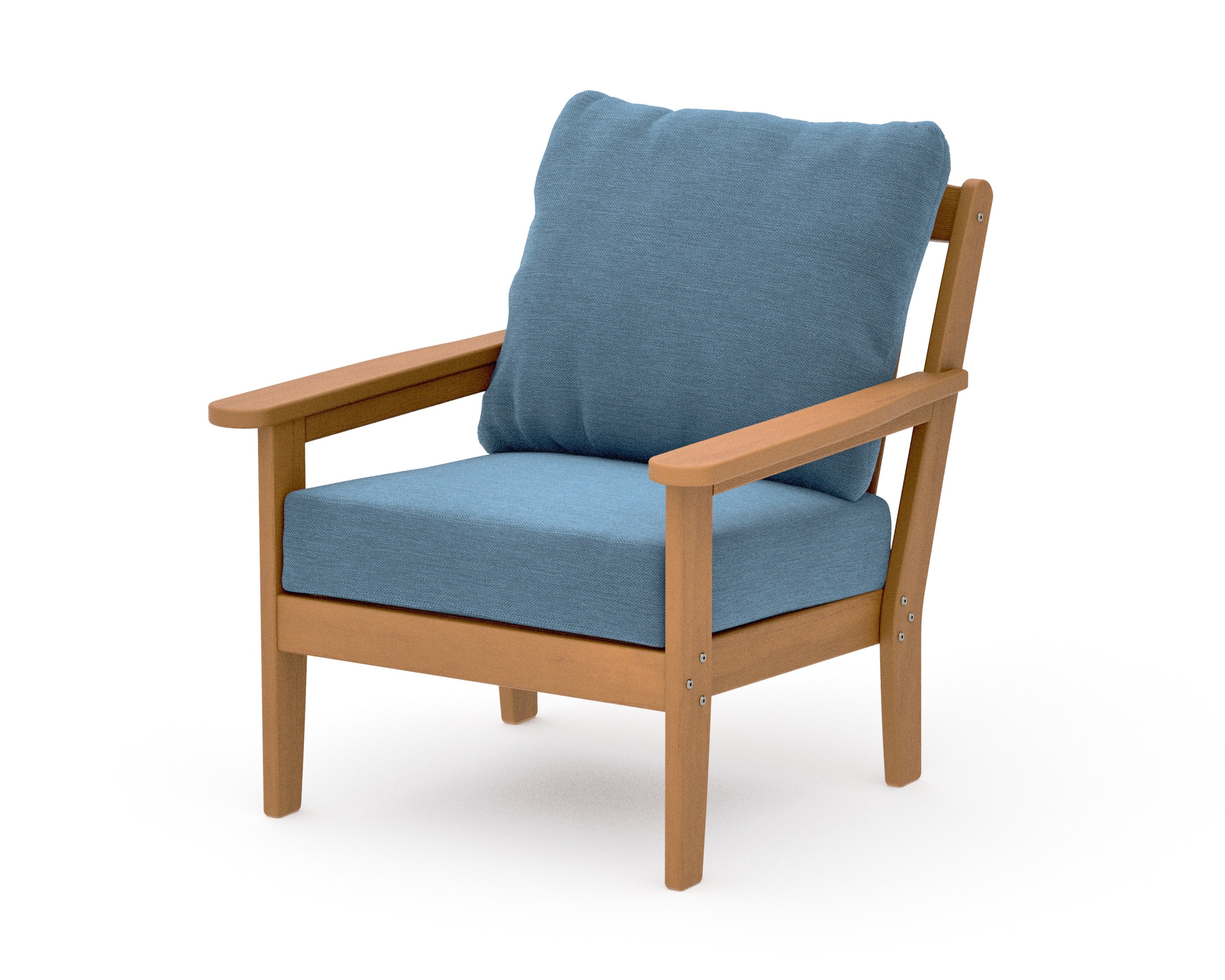 Cottage Deep Seating Chair in Natural / Sky Blue