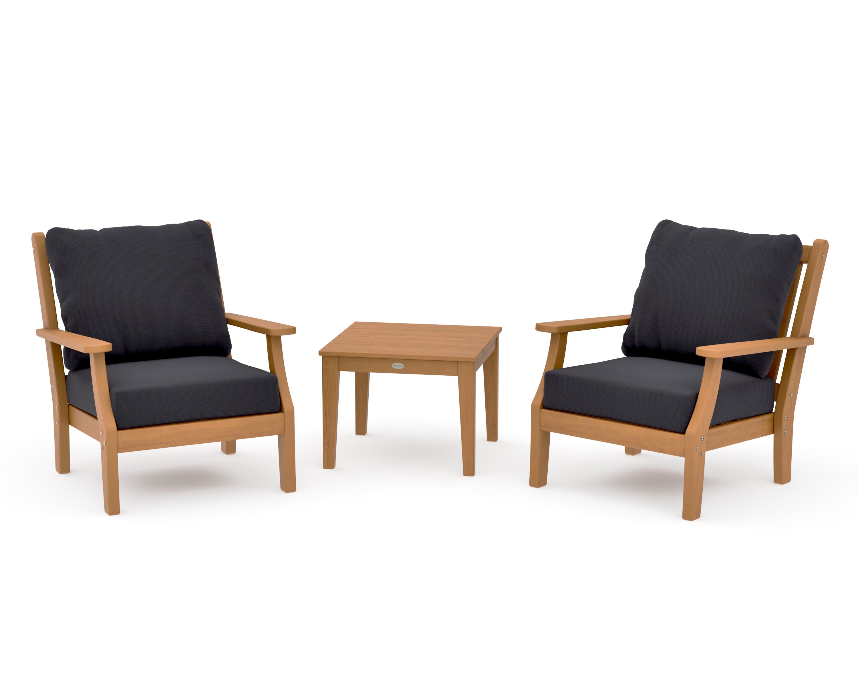 Wovendale 3-Piece Deep Seating Set in Natural / Midnight Linen