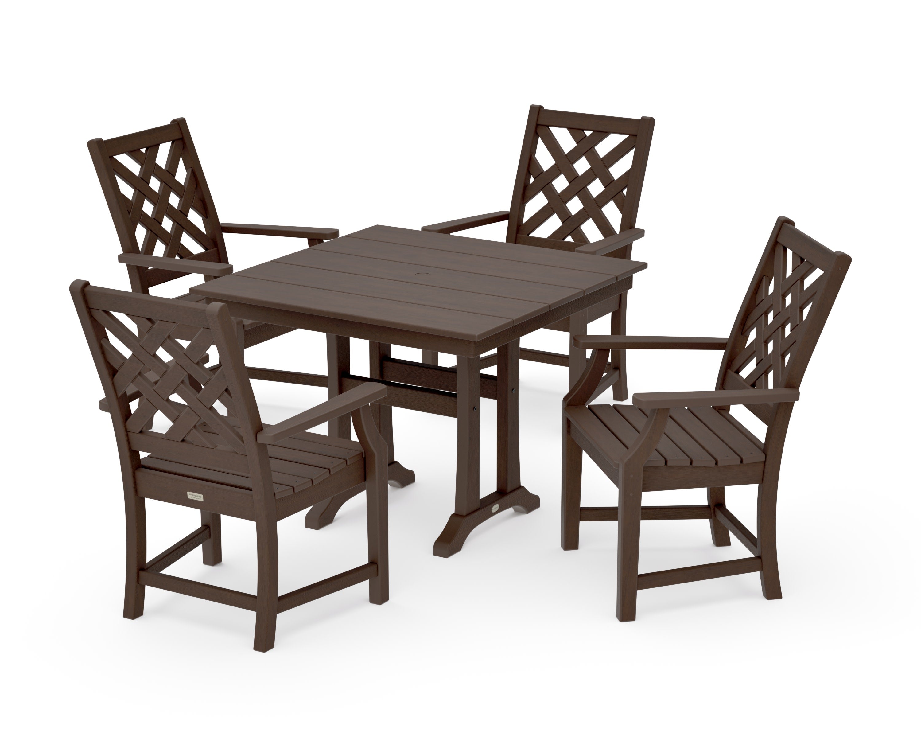 Wovendale 5-Piece Farmhouse Dining Set with Trestle Legs in Kona