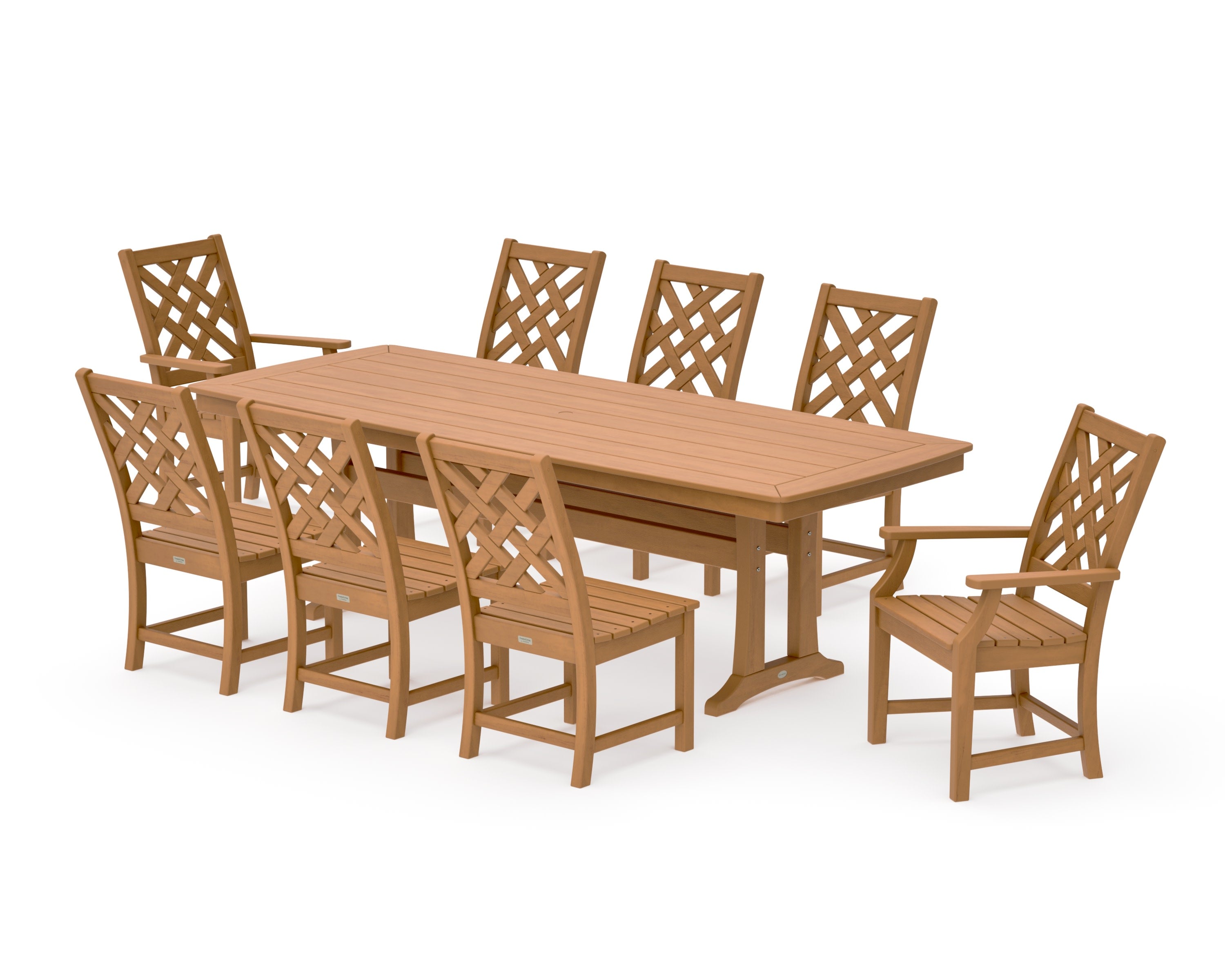 Wovendale 9-Piece Dining Set with Trestle Legs in Natural