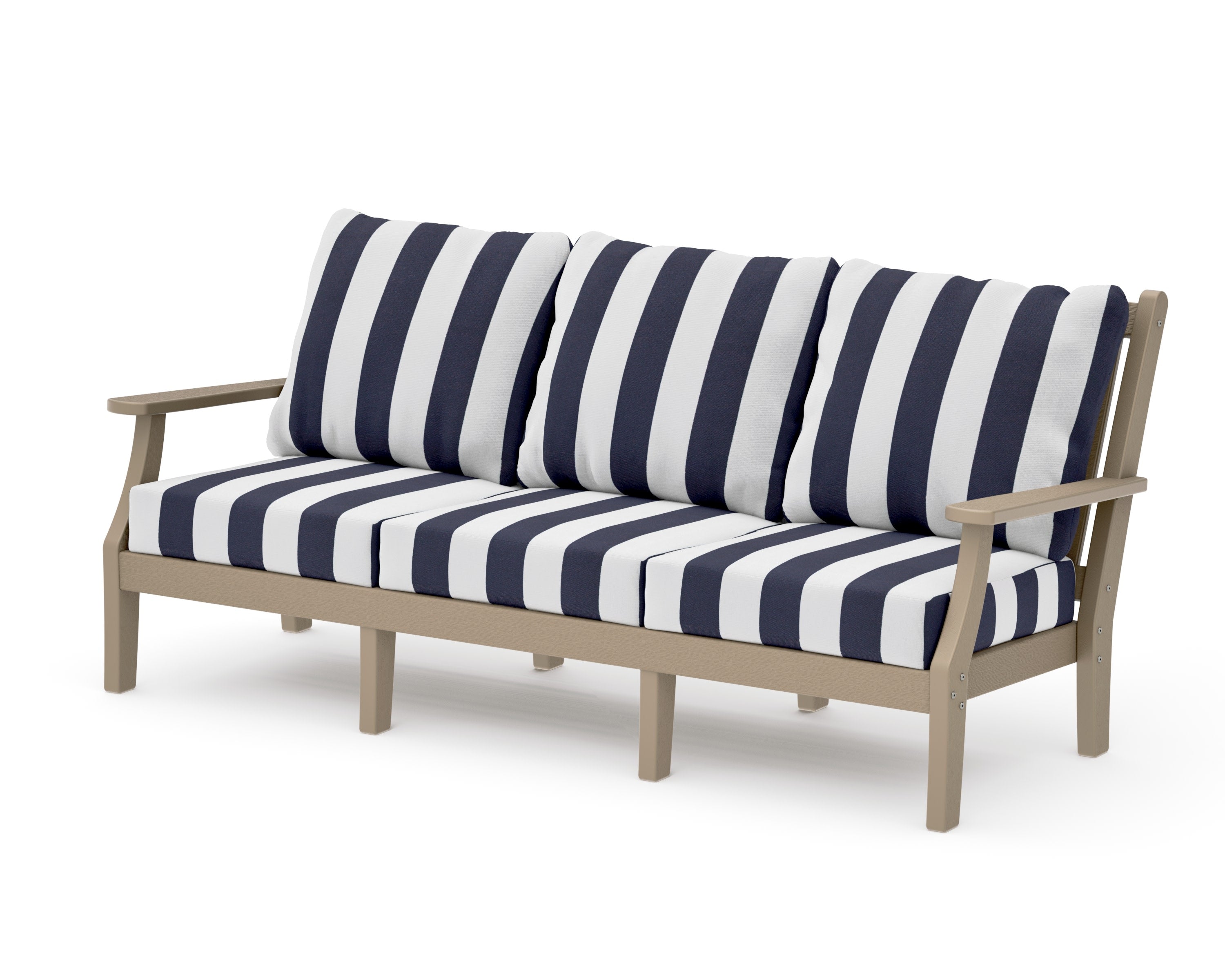 Wovendale Deep Seating Sofa in Vintage Sahara / Cabana Stripe Navy