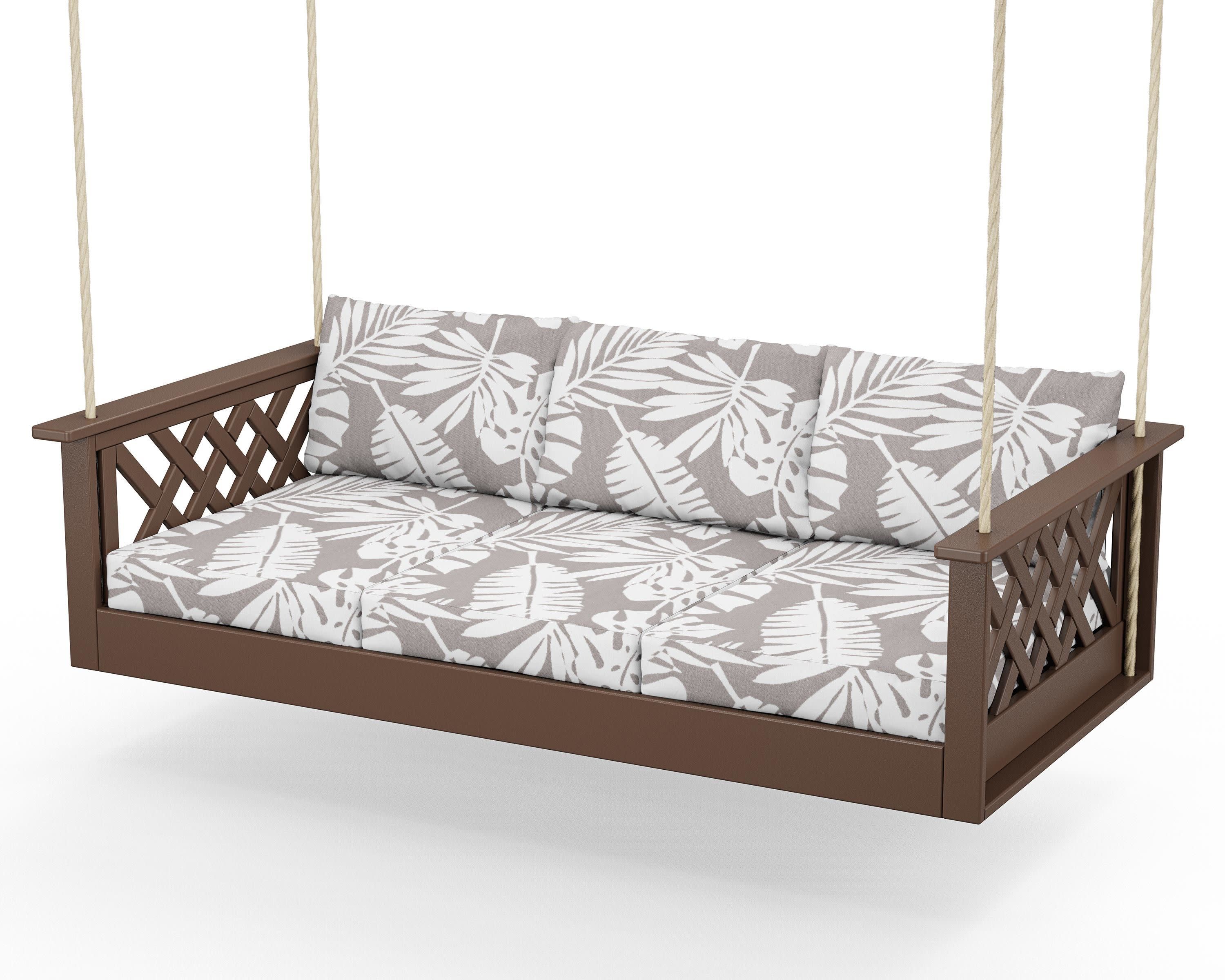 Wovendale Daybed Swing in Mahogany / Leaf Grey Mist