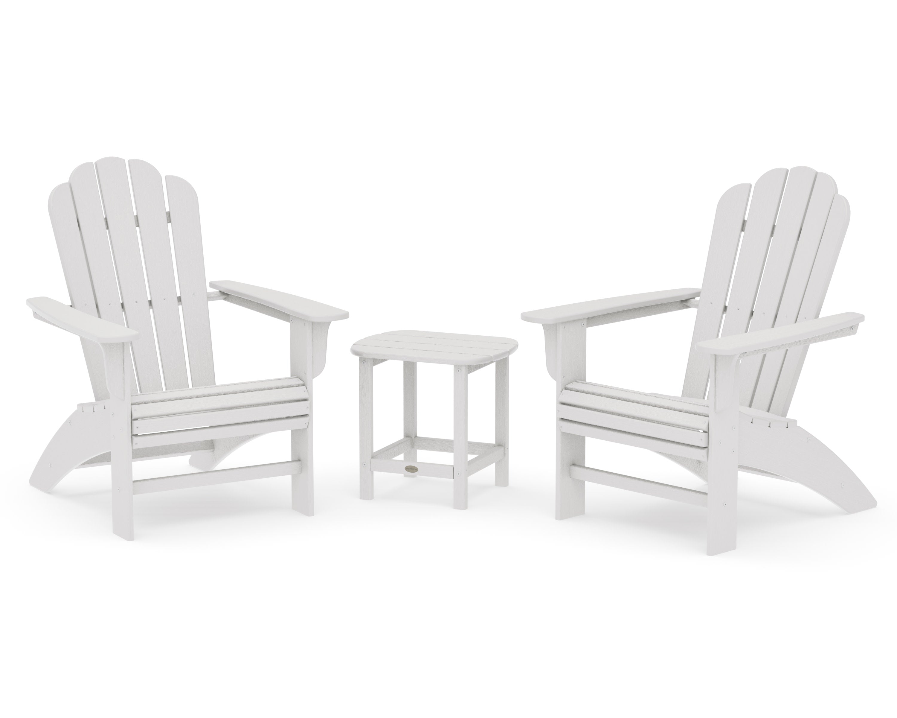 Cottage Curveback Adirondack Chair 3-Piece Set in Vintage White