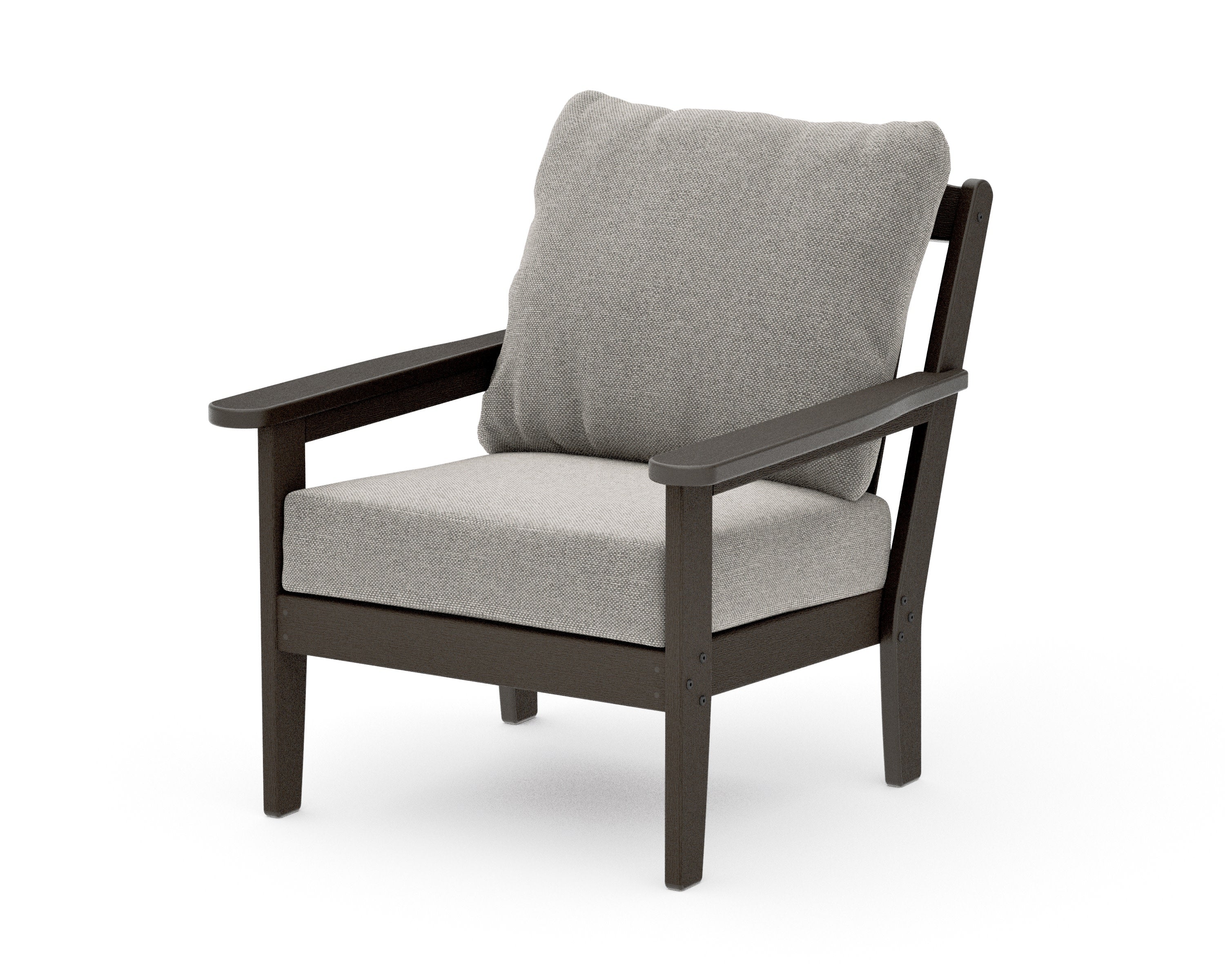 Cottage Deep Seating Chair in Vintage Coffee / Weathered Tweed