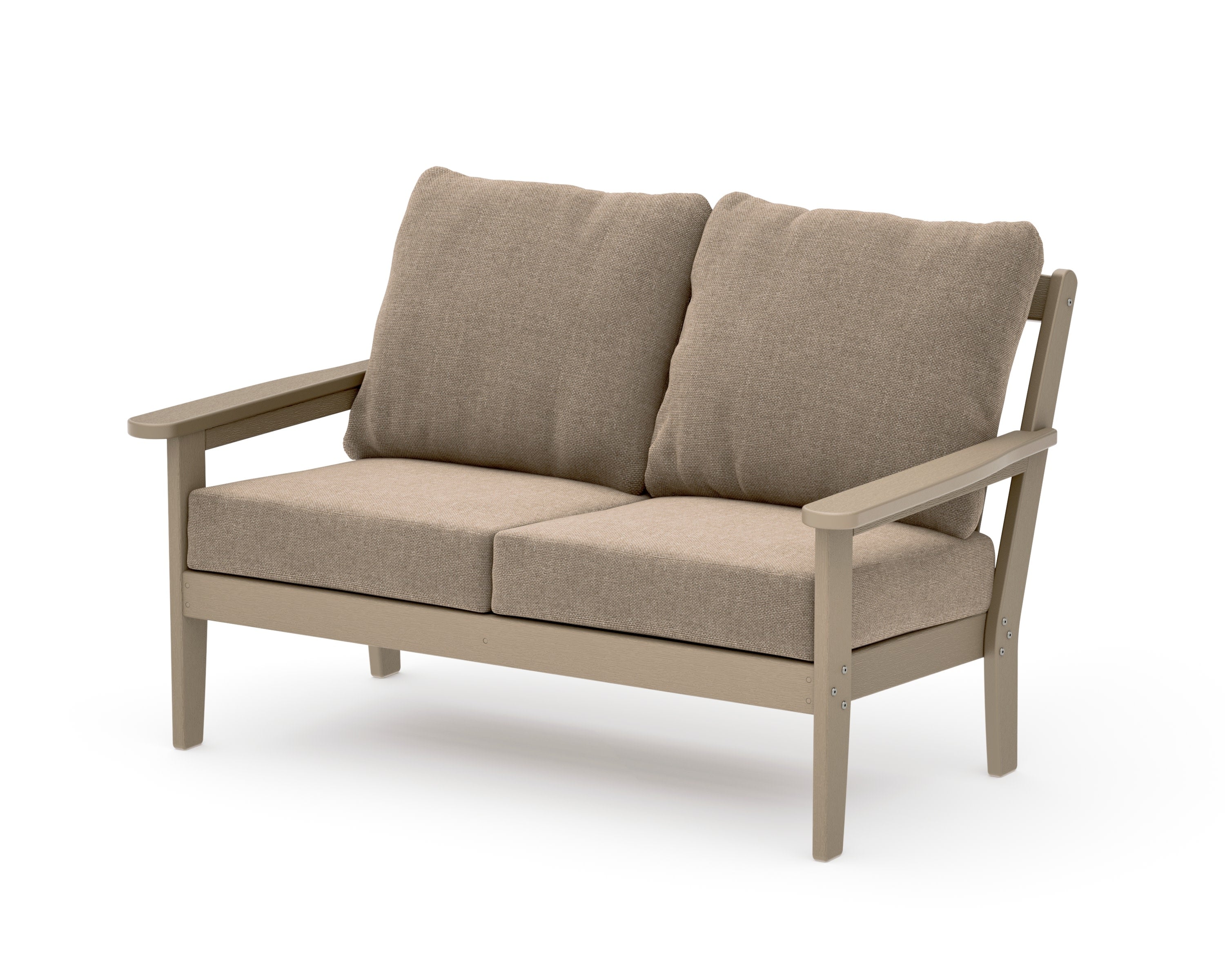 Cottage Deep Seating Loveseat in Vintage Sahara / Spiced Burlap