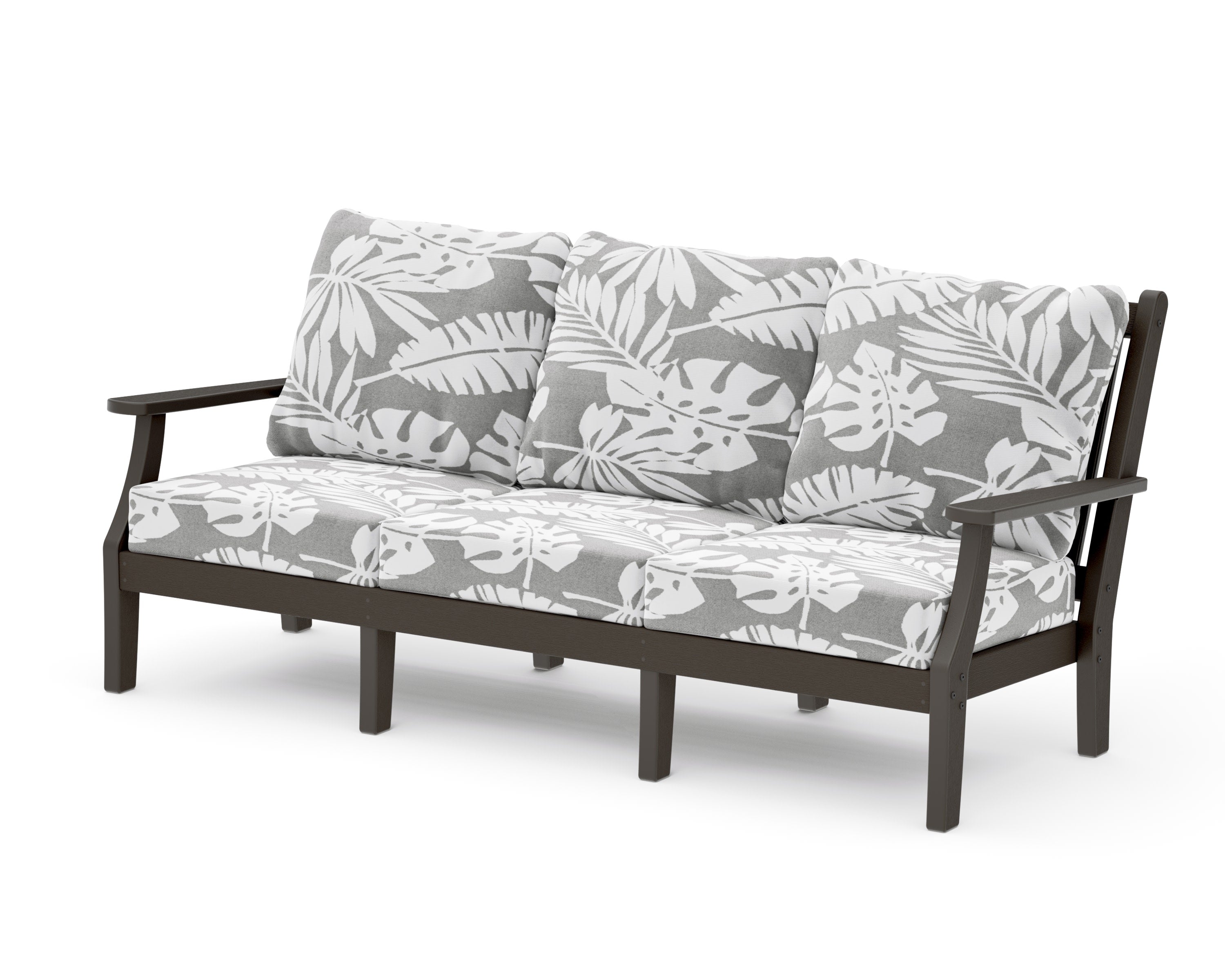 Wovendale Deep Seating Sofa in Vintage Coffee / Leaf Grey Mist