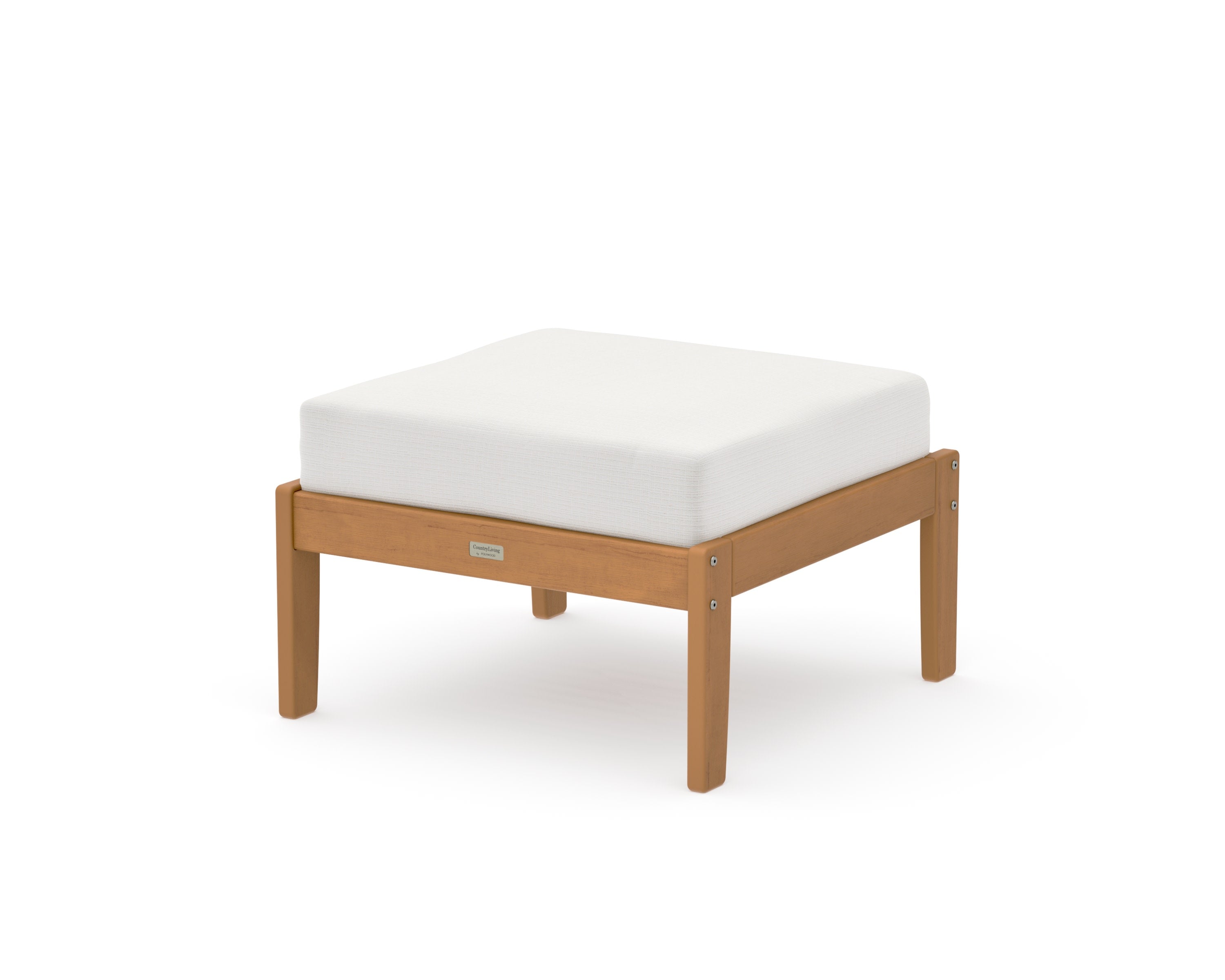 Cottage Deep Seating Ottoman in Natural / Natural Linen