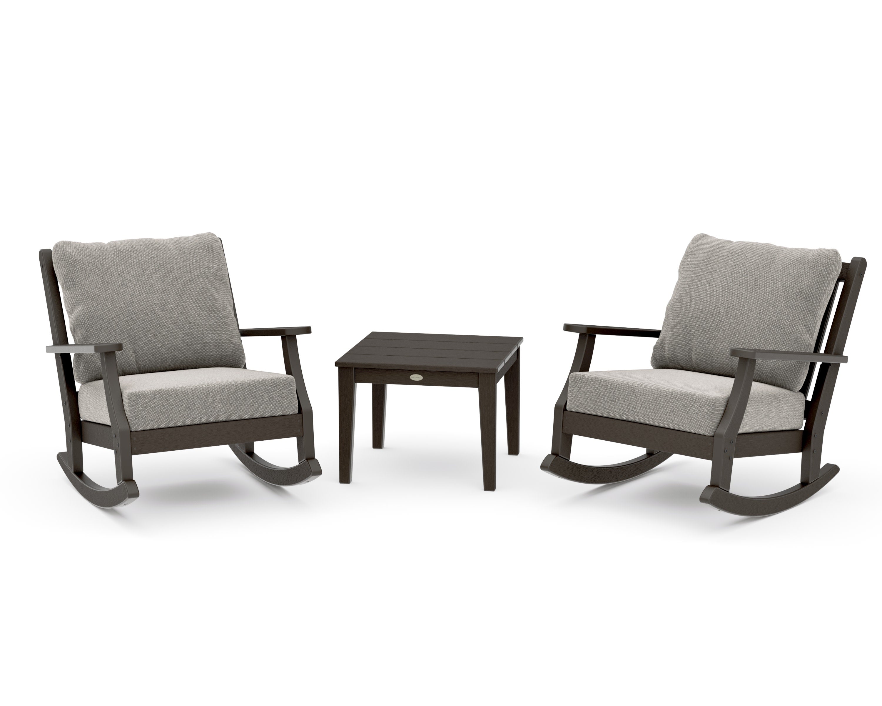 Wovendale 3-Piece Deep Seating Rocker Set in Vintage Coffee / Weathered Tweed