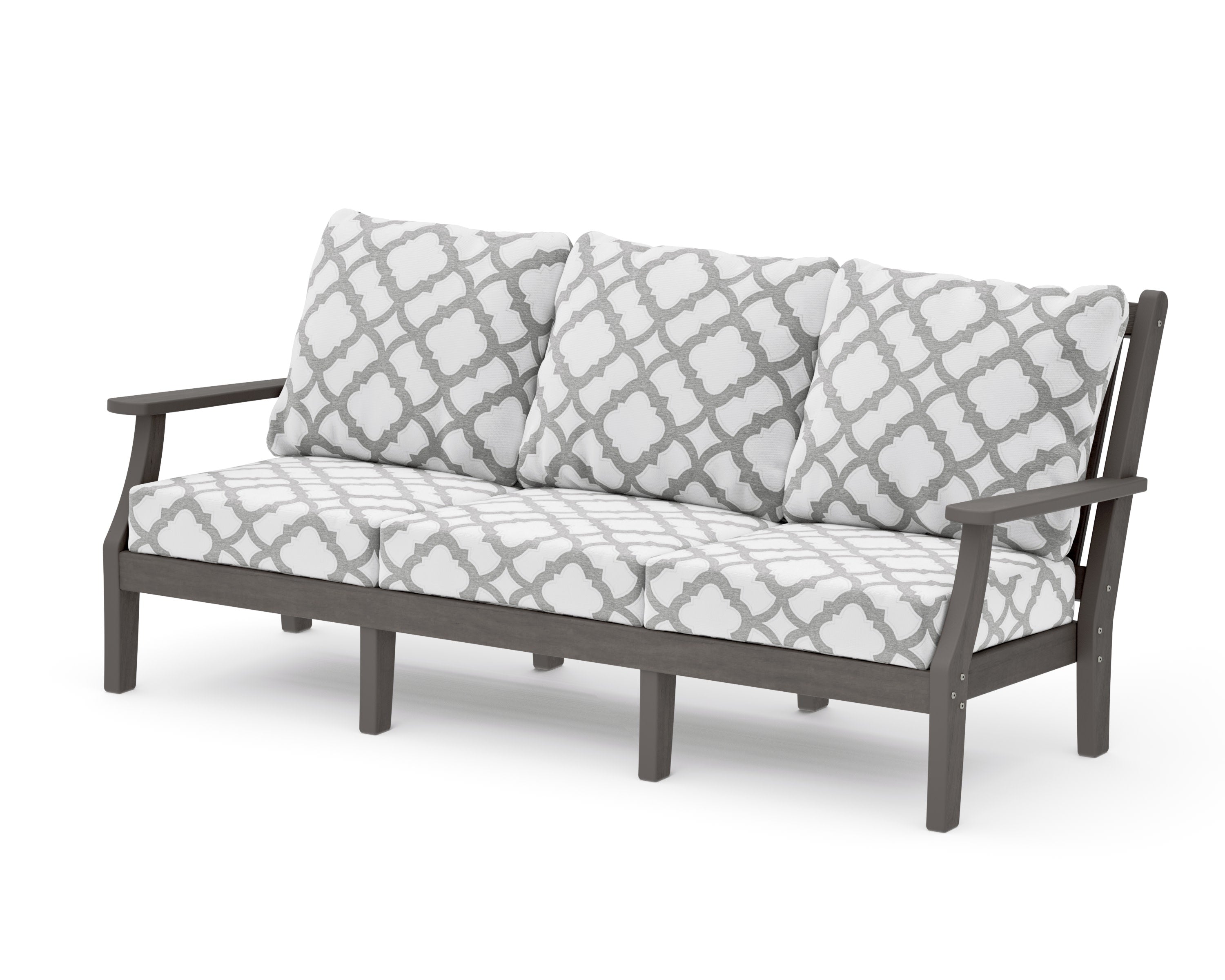 Wovendale Deep Seating Sofa in Driftwood / Trellis Grey Mist