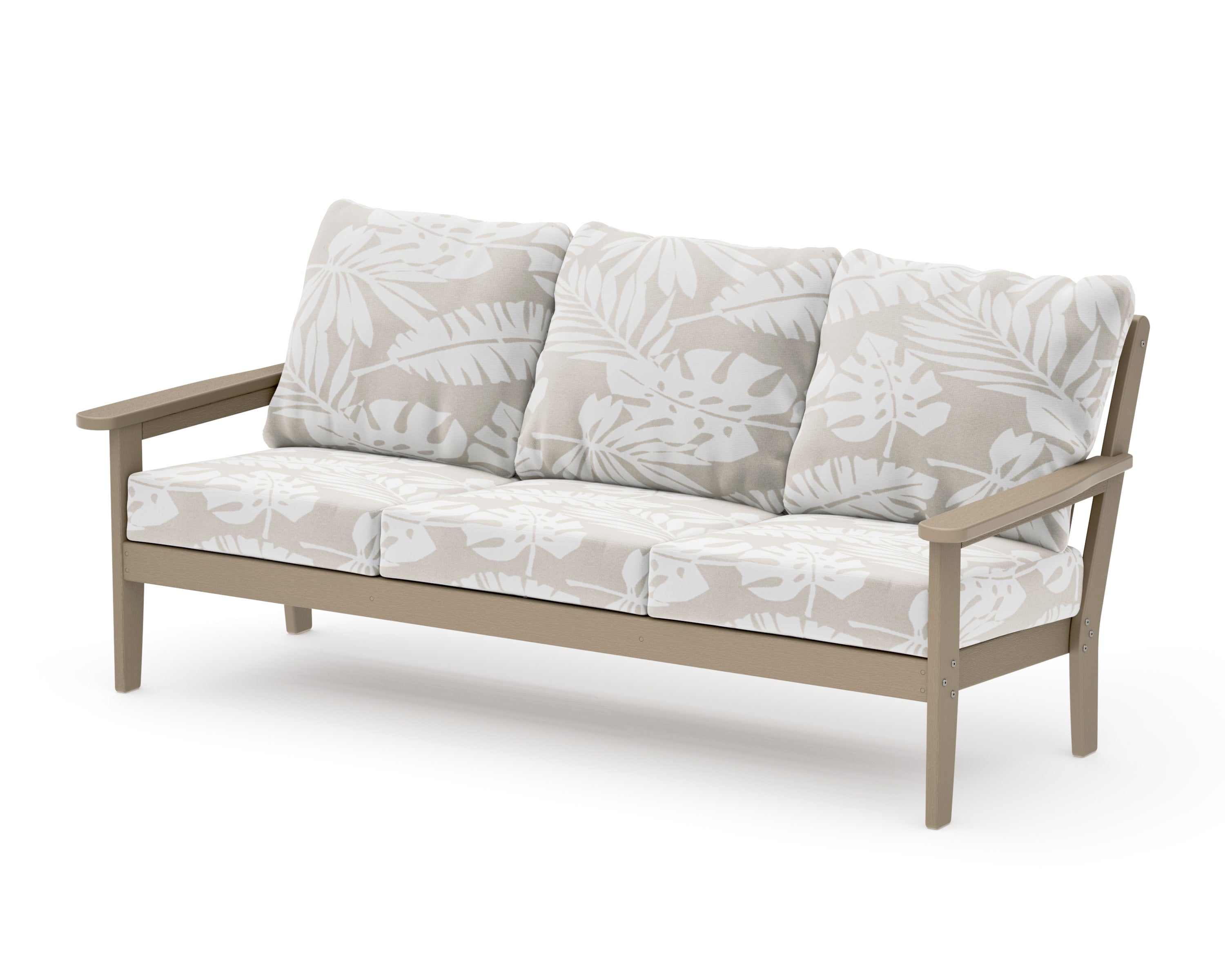 Cottage Deep Seating Sofa in Vintage Sahara / Leaf Dune Burlap