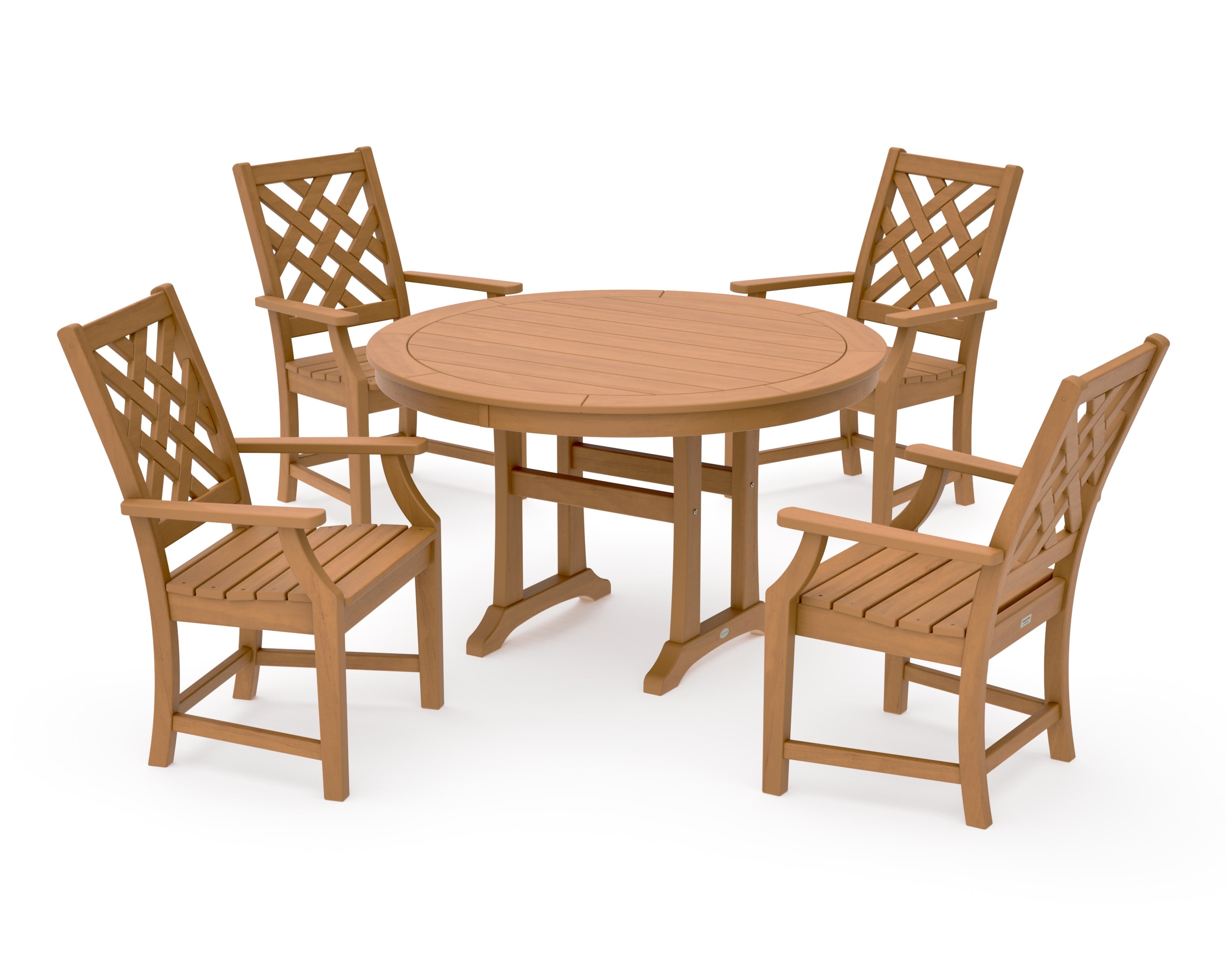 Wovendale 5-Piece Round Dining Set with Trestle Legs in Natural
