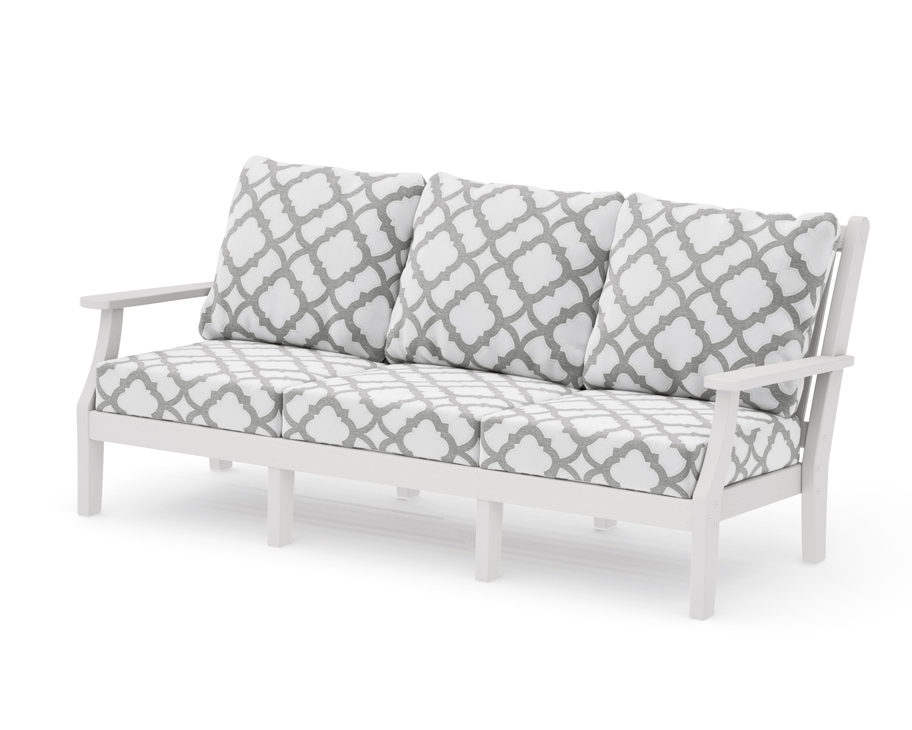 Wovendale Deep Seating Sofa in Vintage White / Trellis Grey Mist