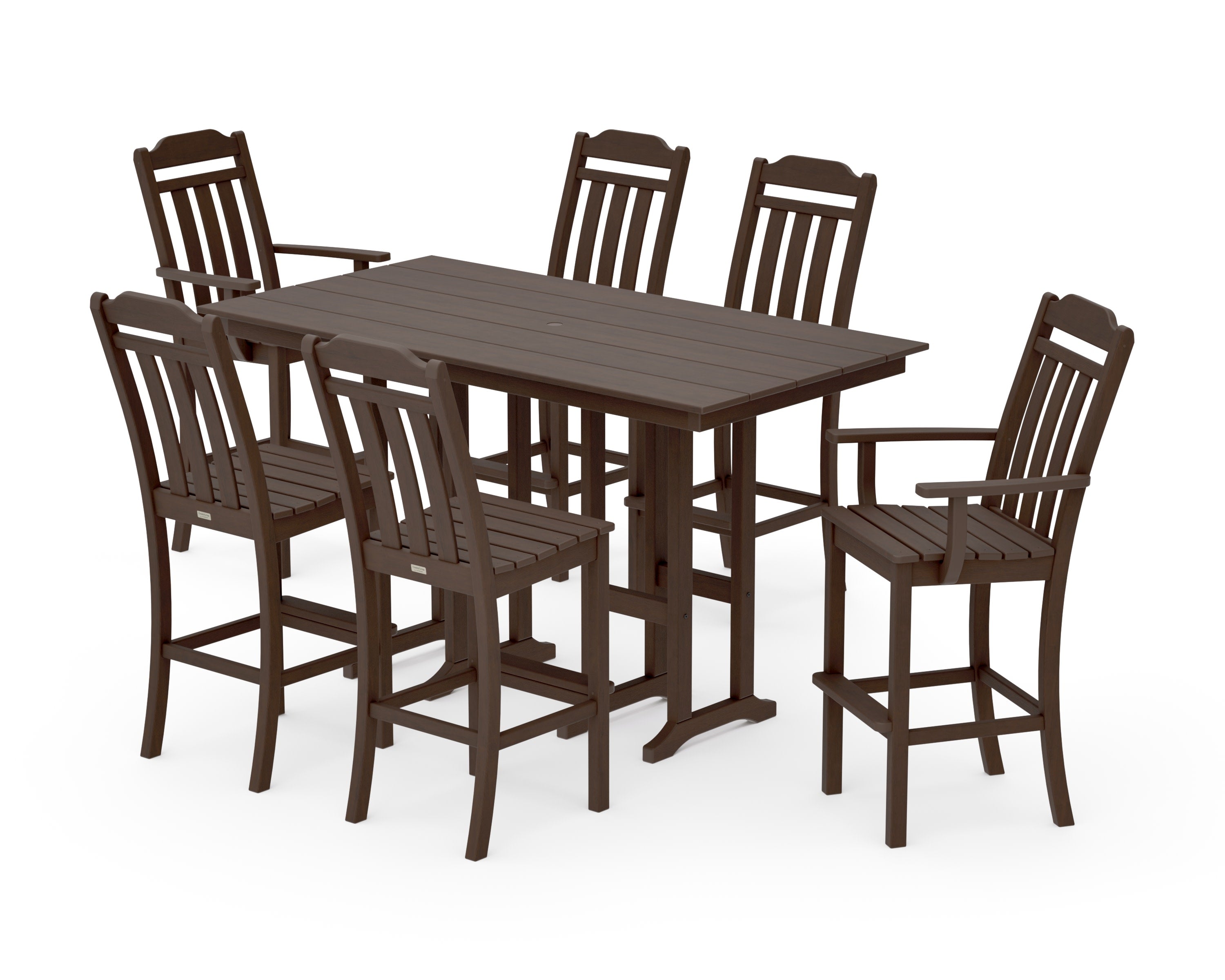 Cottage 7-Piece Farmhouse Bar Set in Kona
