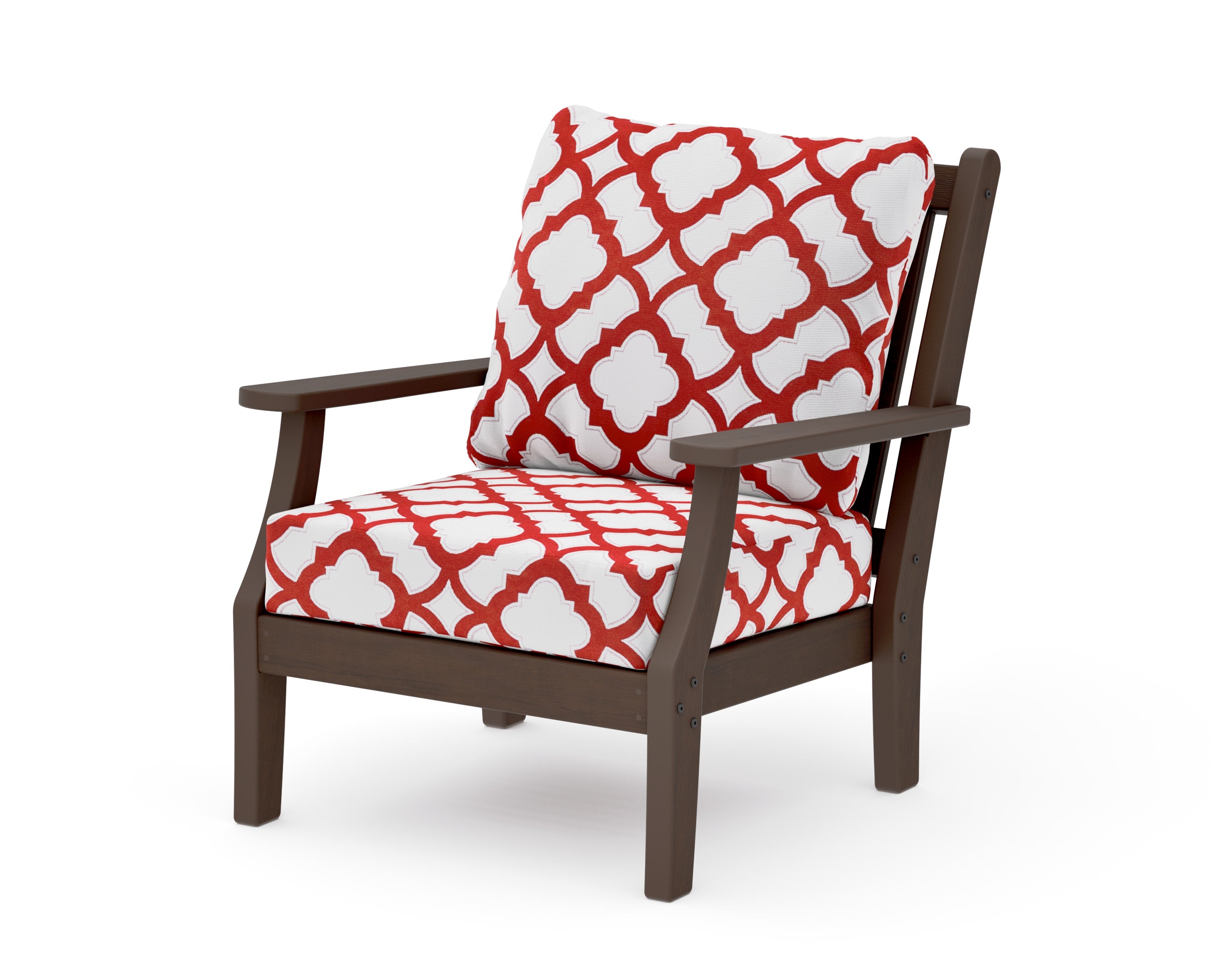 Wovendale Deep Seating Chair in Kona / Trellis Crimson