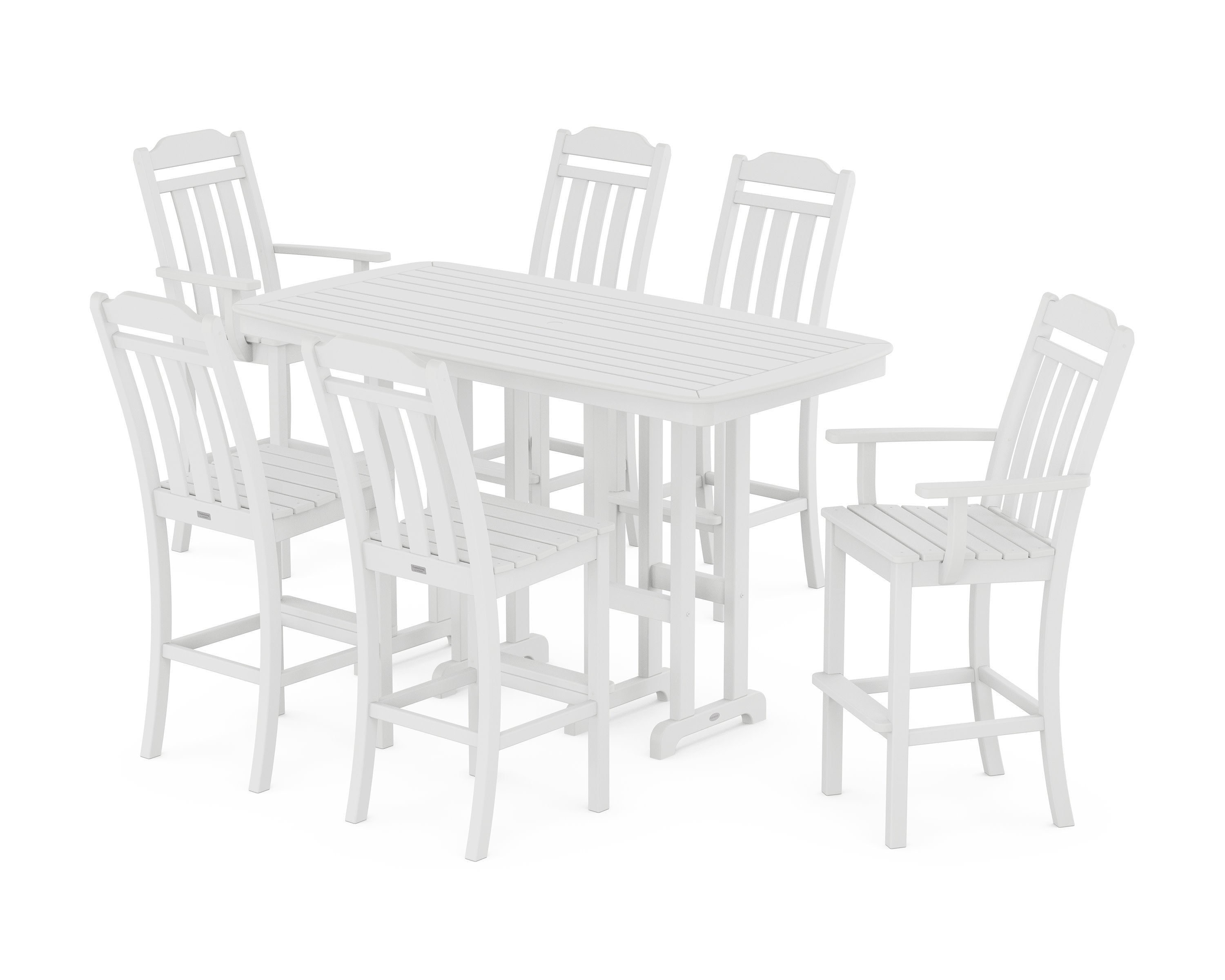 Cottage 7-Piece Bar Set in White